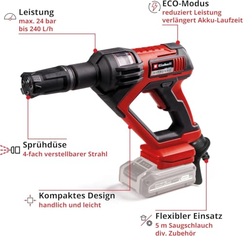 Detalle de Einhell Akku-Druckreinigerpistole HYPRESSO 18/24-1 Power X-Change (ohne Akku & Ladegerät)