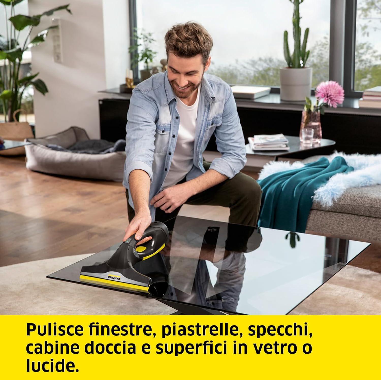 Detalle de KÄRCHER WV 2 Black Edition: lavavetri senza fili per vetri, piastrelle e superfici lucide