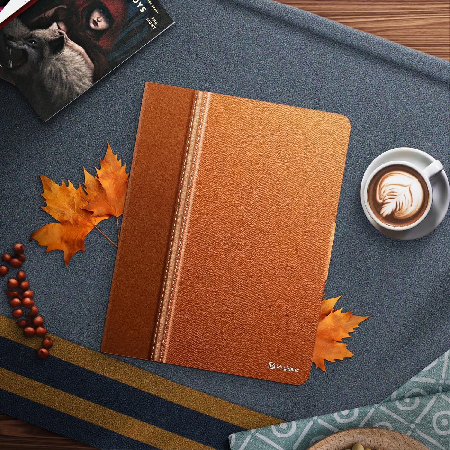 Thumbnail 2 de KingBlanc for iPad Air 13-inch Case (M4 2026/M3 2025/M2 2024) with Built-in Pencil Holder, Auto Sleep/Wake, Brown