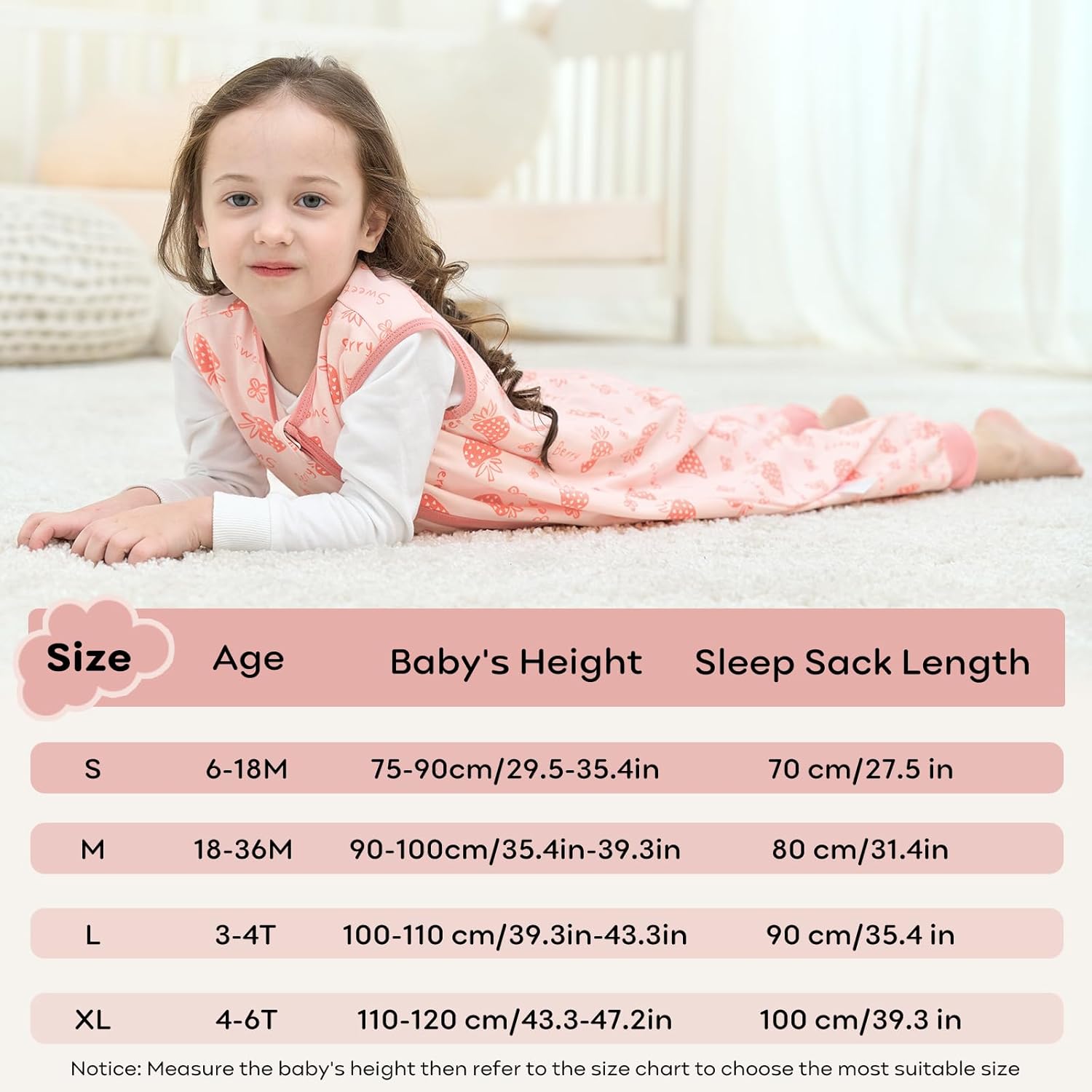 Detalle de Unnivoll Baby Schlafsack mit Füßen (0,5 Tog) – 2er Pack aus Baumwolle, Größe 100 cm