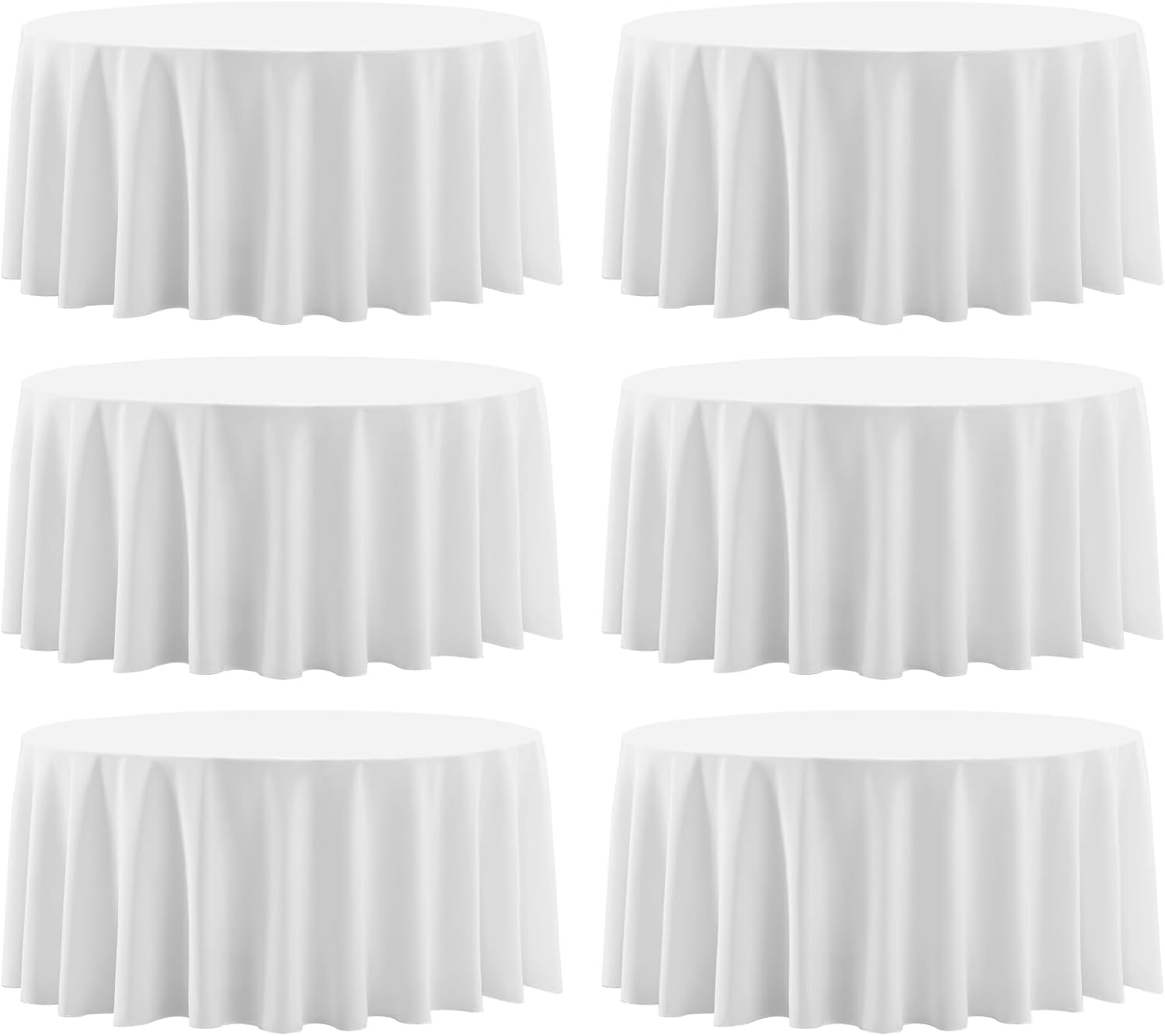 Detalle de Aocoz Round Tablecloth 120 Inch White 6-Pack