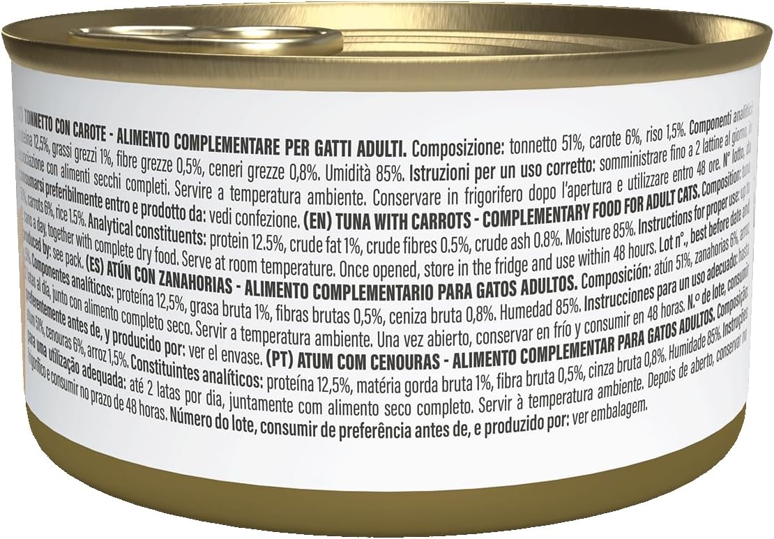 Thumbnail 6 de Schesir Filetti di Tonno con Carote in Gelatina – Cibo Umido Complementare per Gatti, 12 lattine da 70 g