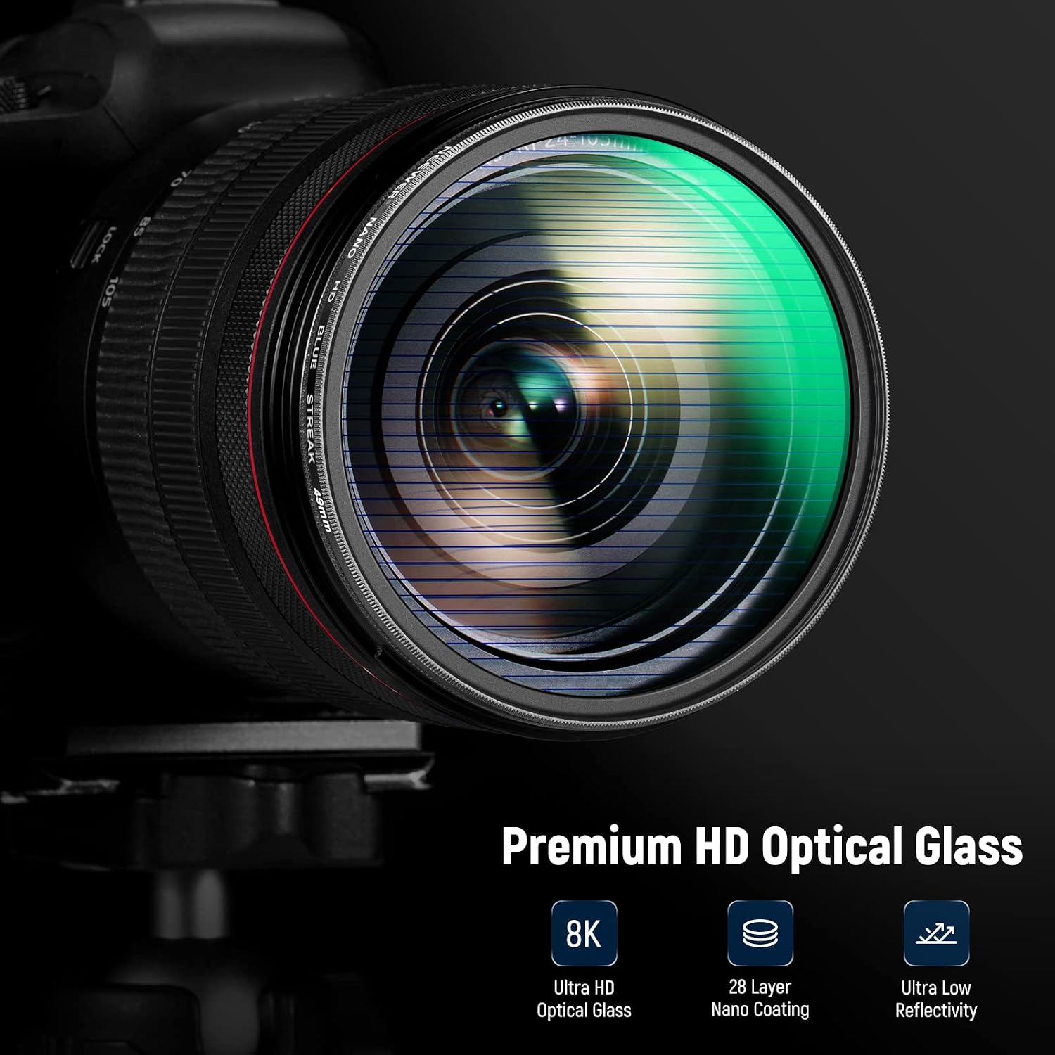 Thumbnail 4 de NEEWER 49mm Blue Ridge Filter Anamorphic Bloom