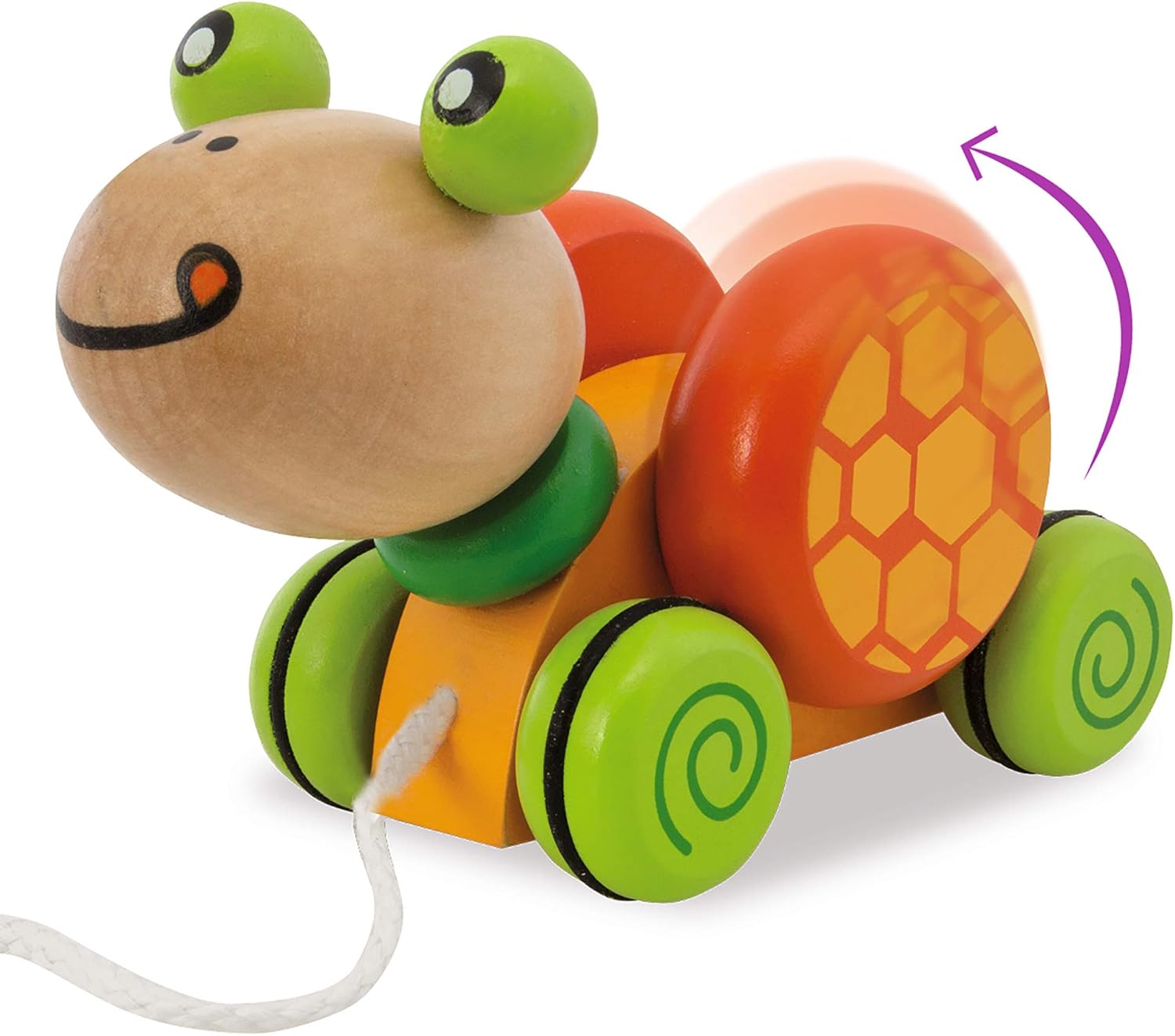 Thumbnail 3 de Eichhorn 100005553 – Jouet à tirer Tortue en bois, 15 cm