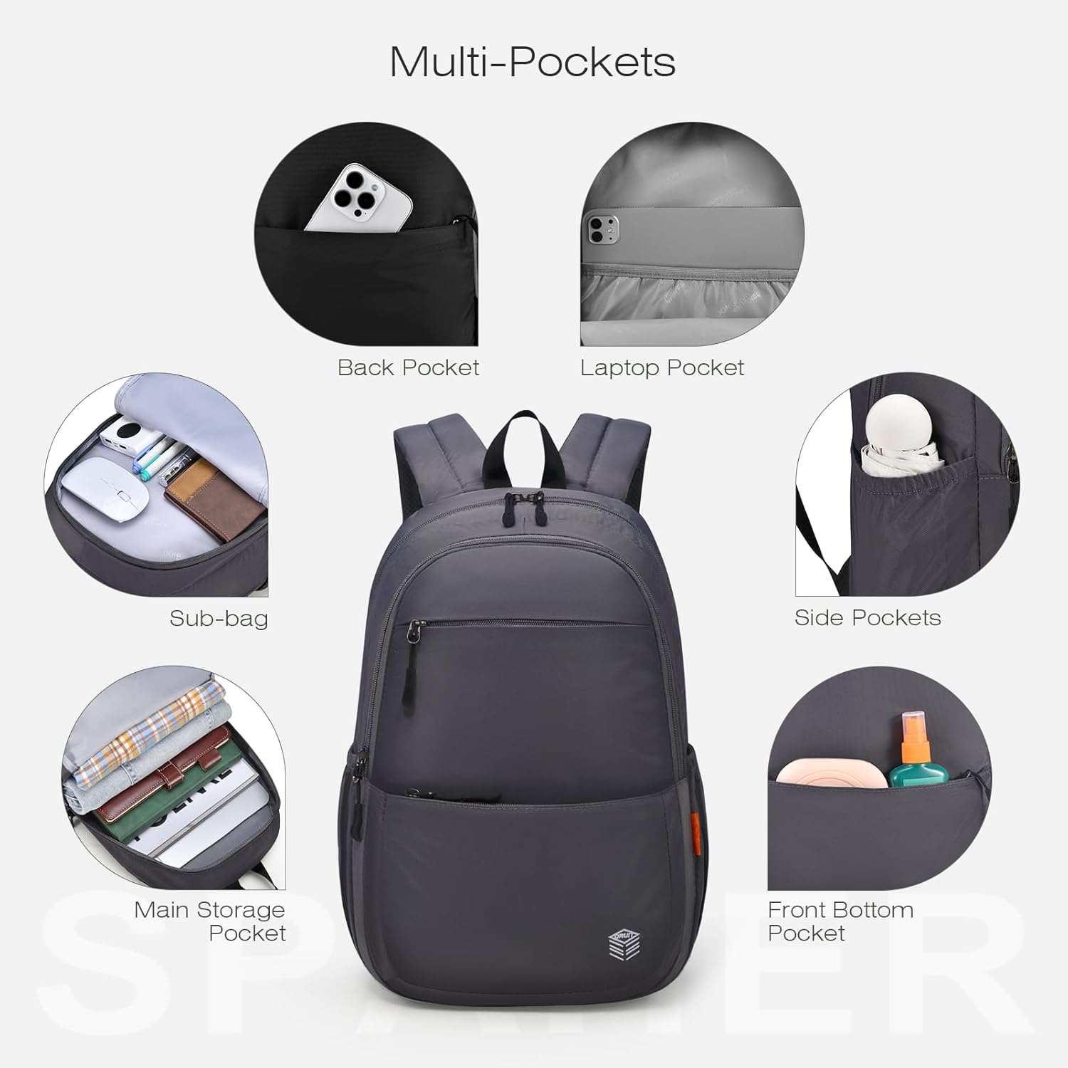 Detalle de SPAHER Ryanair 40x20x25 Cabin Bag Underseat Foldable Backpack 20L