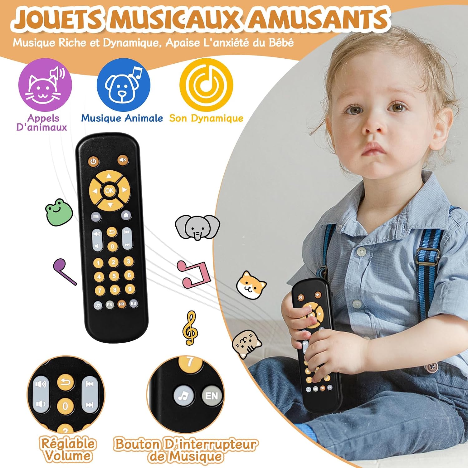 Detalle de Orzbow Jouet Télécommande TV Bébé 1‑2 ans