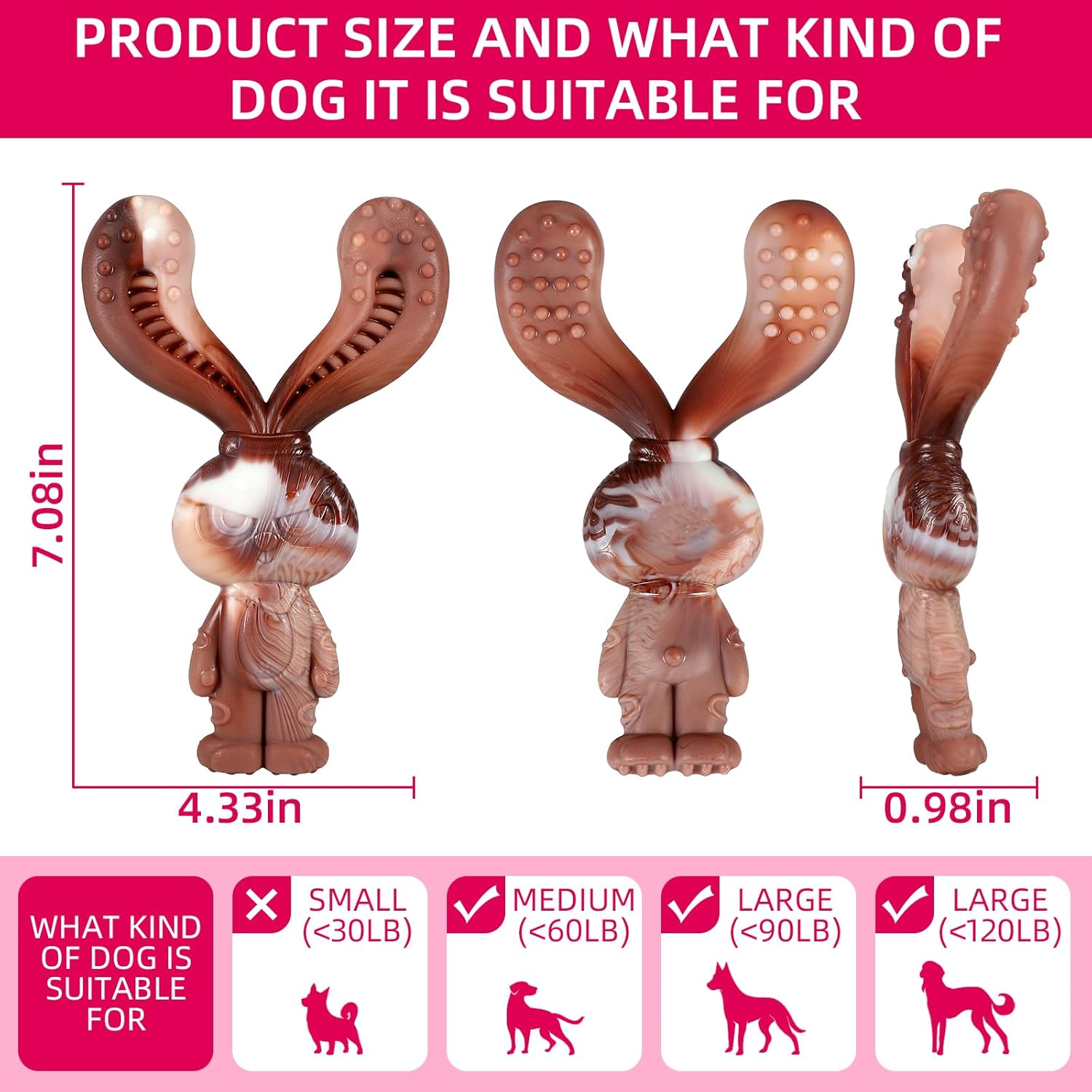 Thumbnail 3 de Mapneng Indestructible Nylon Chew Toy for Large Dogs