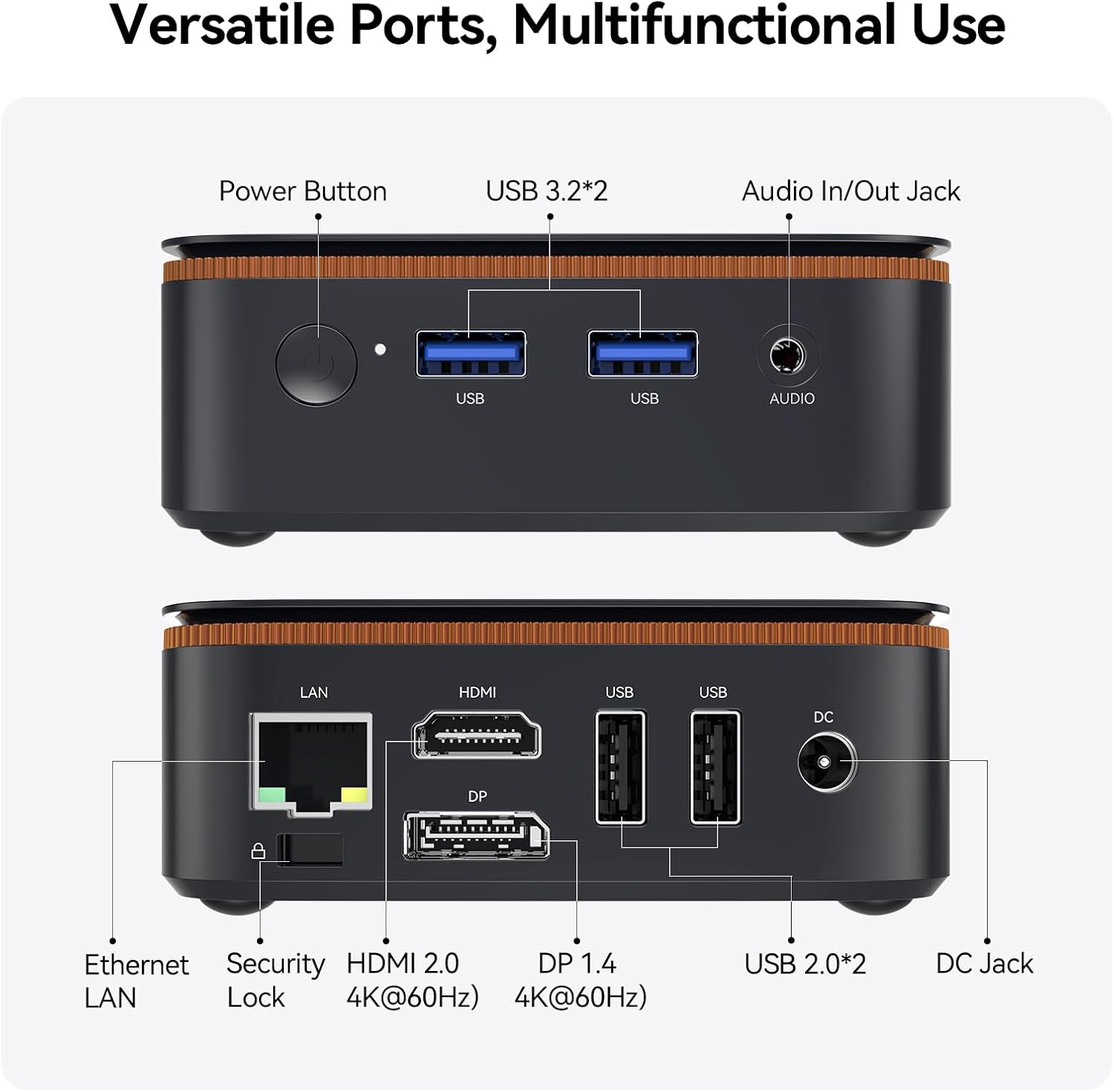 Detalle de Huidun 2026 New H50 Mini PC: Quiet, compact powerhouse for home office