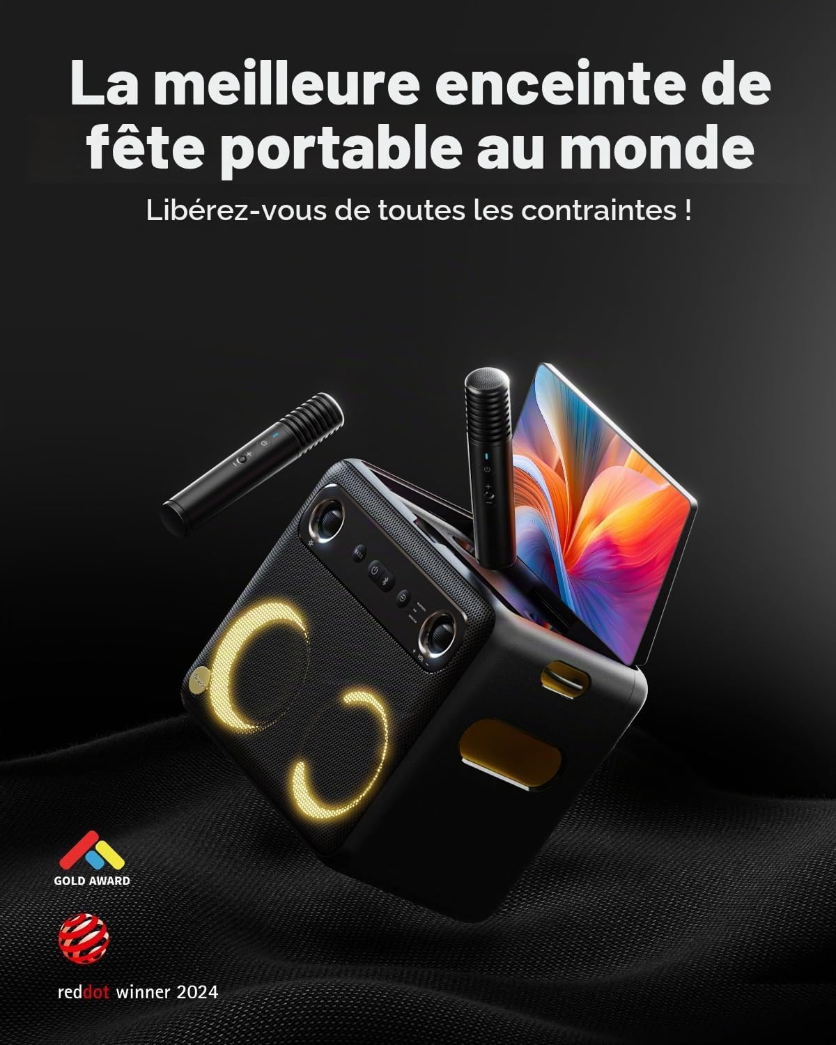 Thumbnail 6 de Ikarao Break X2 karaoke-installatie met 10,1-inch touchscreen en 2 microfoons