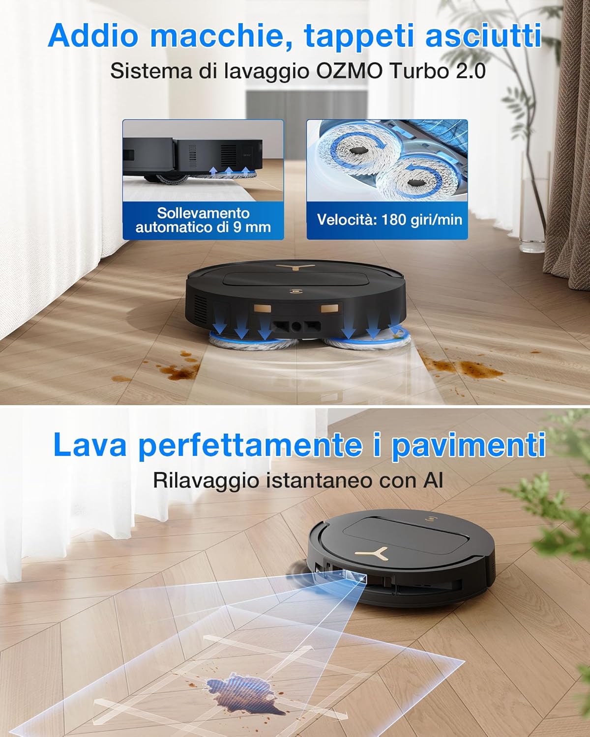 Thumbnail 5 de ECOVACS DEEBOT T50 Pro Omni Gen3 con AIVI 3D 3.0, stazione OMNI e potenza di aspirazione 25.000 Pa