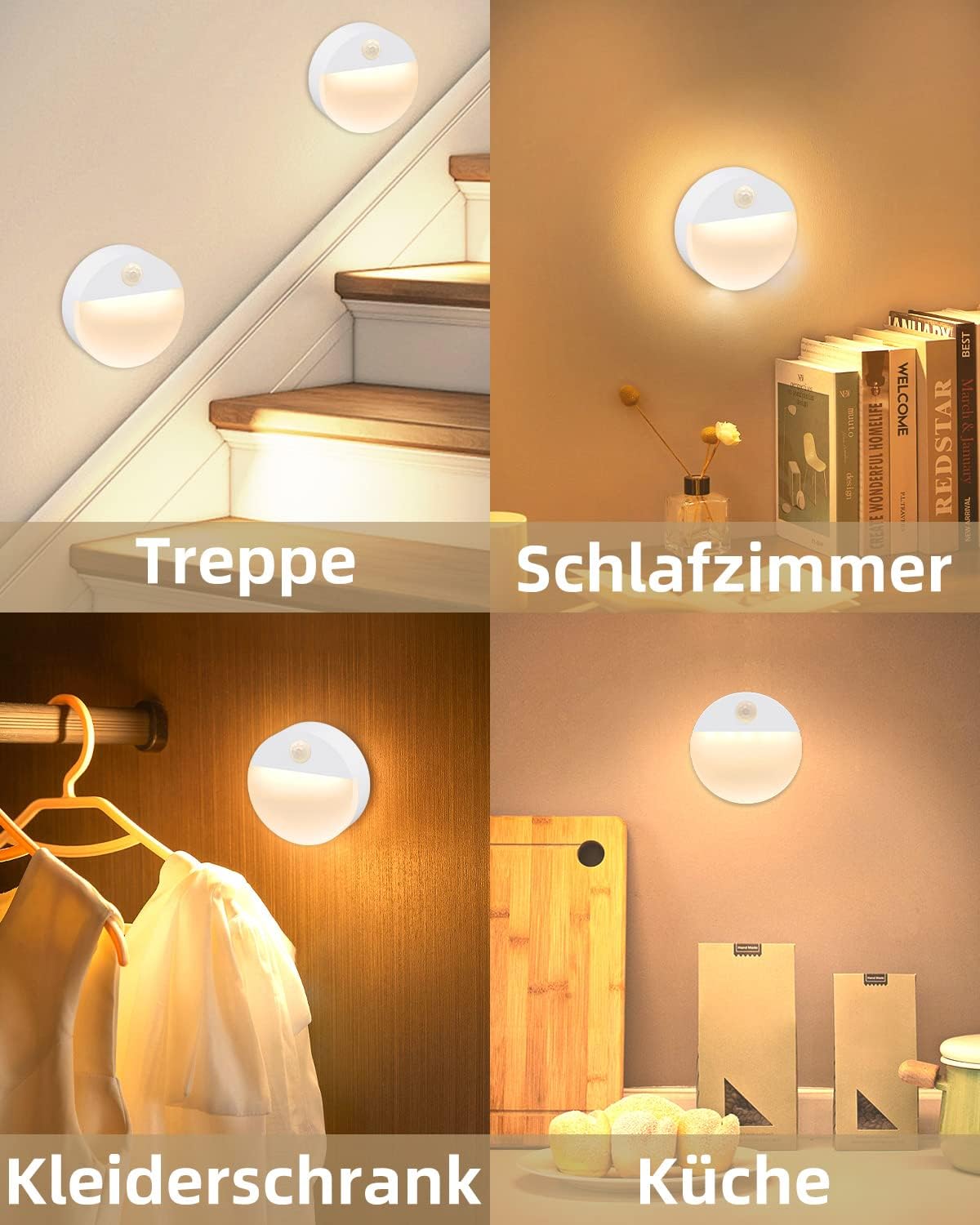 Thumbnail 6 de FLOWood Nachtlicht Bewegungsmelder 4 Stück