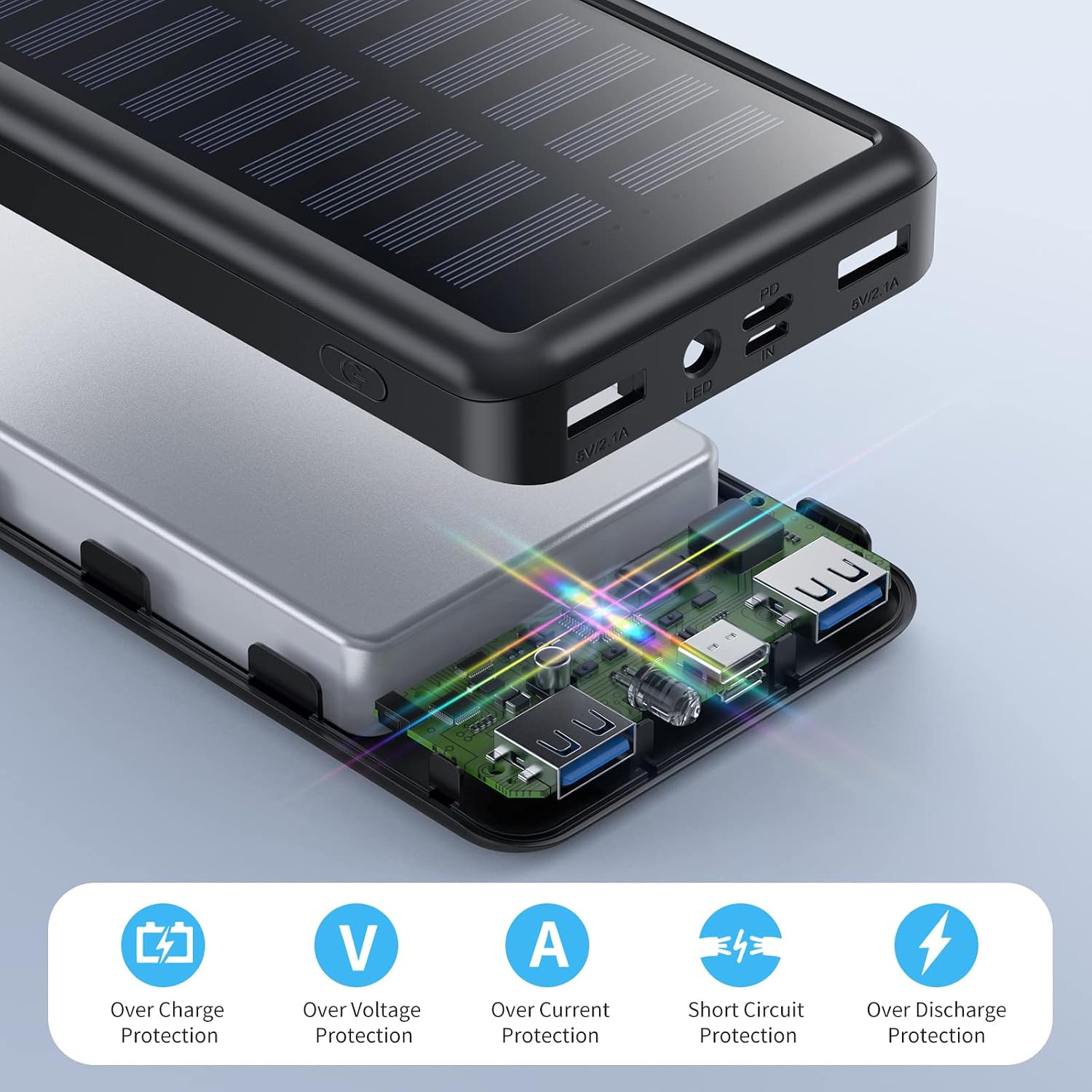 Thumbnail 6 de Power Bank USB C 26800mAh mit Solarfunktion – PD 3.0 Schnellladung, Outdoor