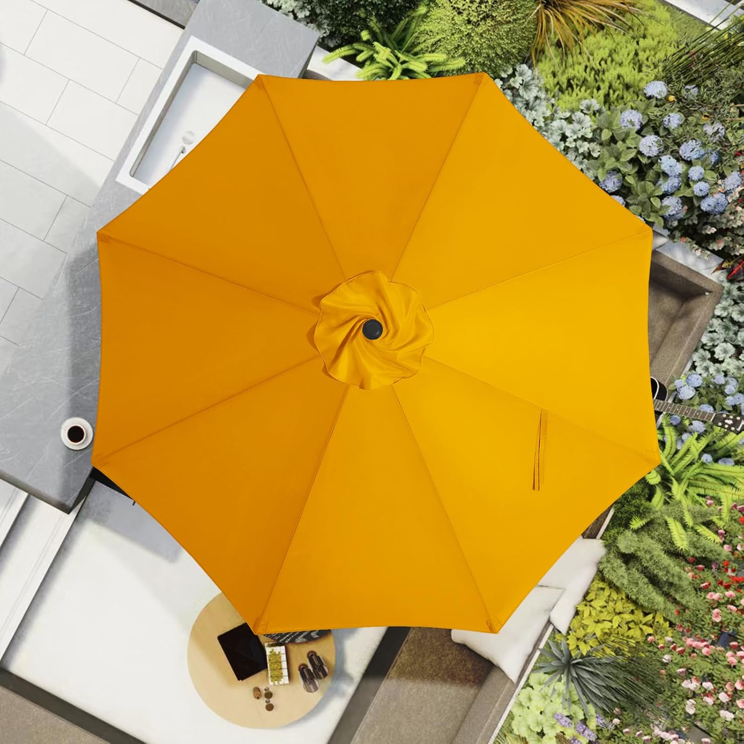 Detalle de MASTERCANOPY Patio Umbrella Replacement Canopy, 10 ft, 8-Rib, Gold