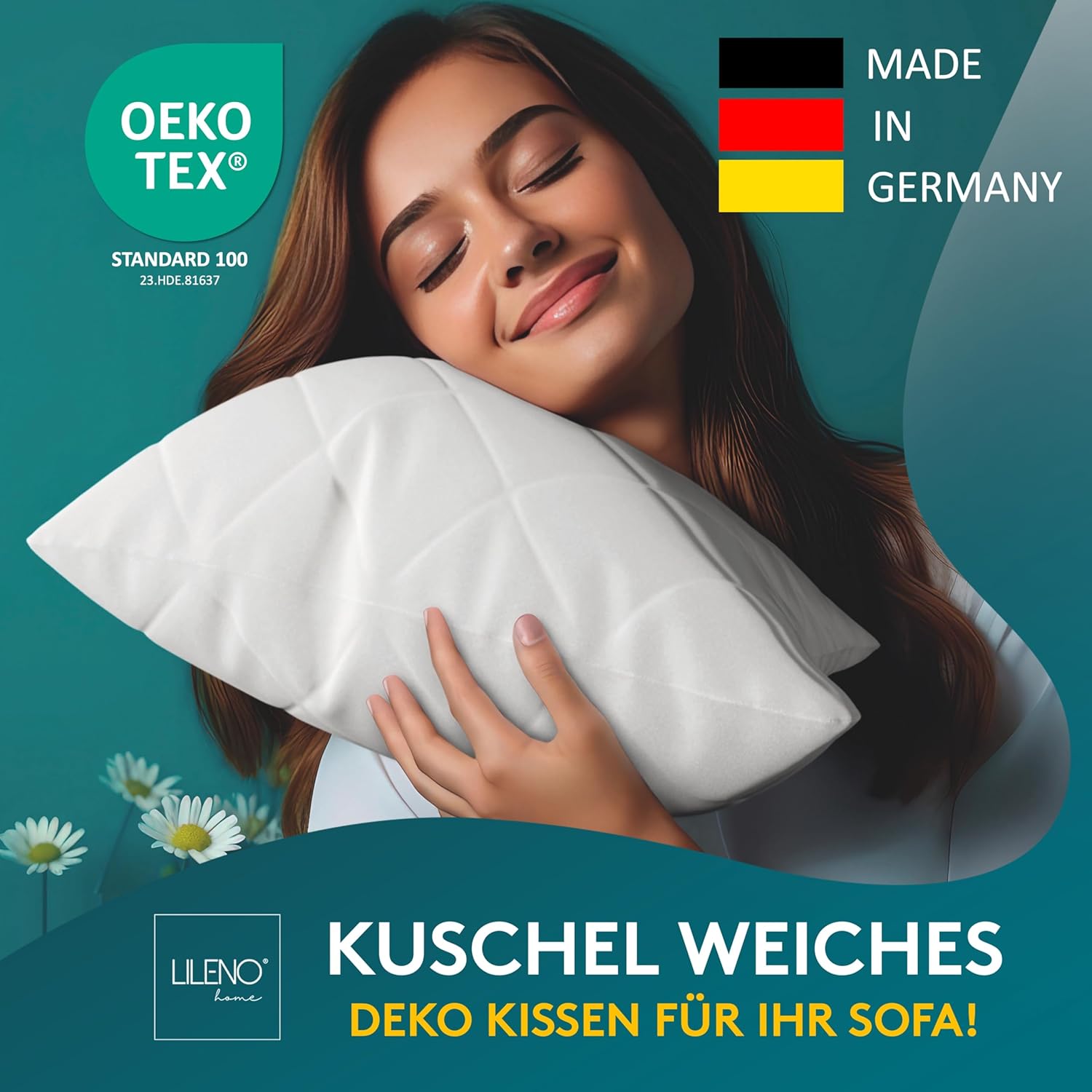 Thumbnail 6 de LILENO HOME 2er Set Kissenfüllung 30 x 30 cm – waschbar bis 95 °C, für Allergiker geeignet