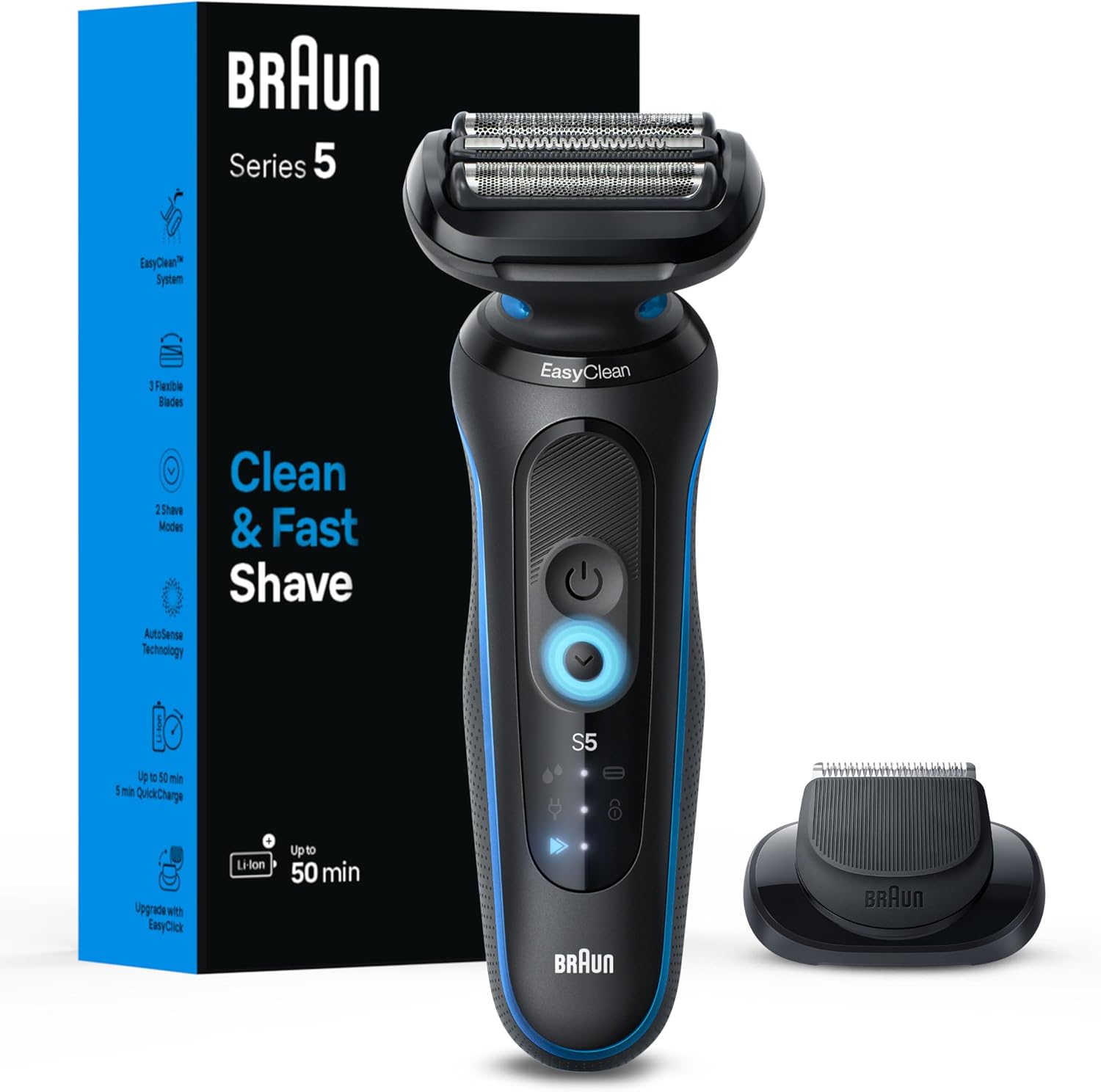 Detalle de Braun 52-B1200s Series 5 Foil Shaver, Wet & Dry, 50-Minute Battery