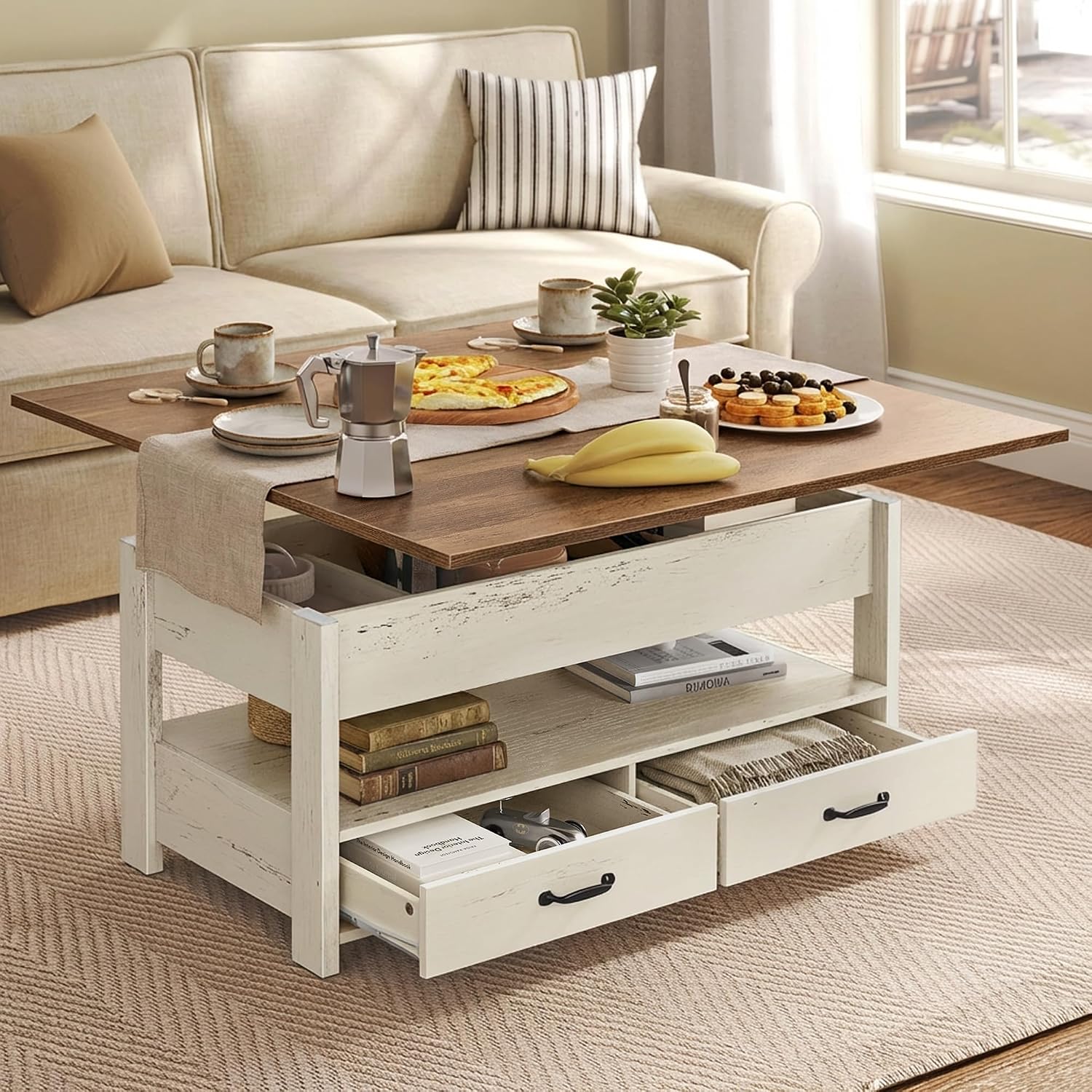 Detalle 1 de VASAGLE Lift-Top Coffee Table ULCT202B01