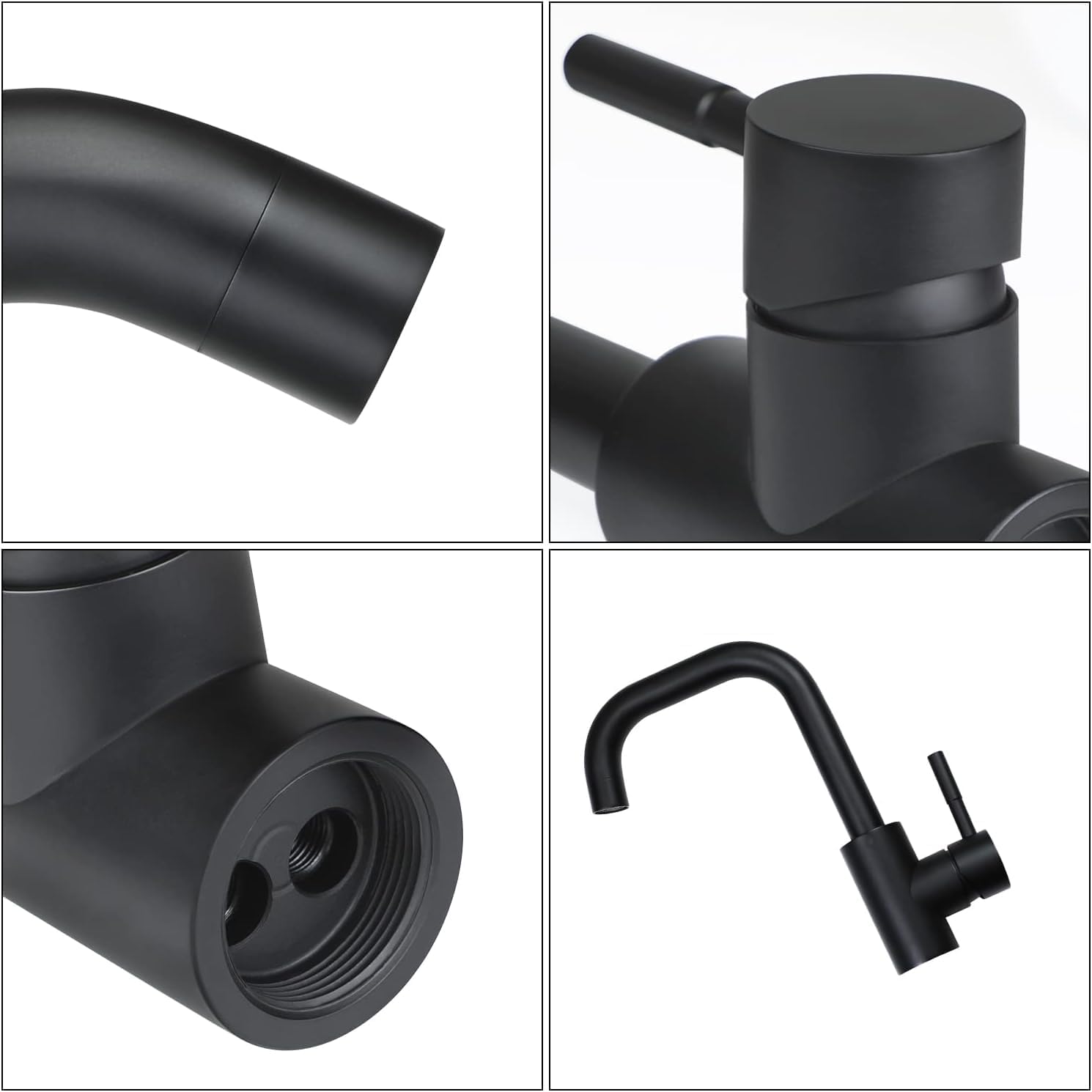 Thumbnail 6 de Mursche Waschtischarmatur Schwarz matt – 360° schwenkbarer Einhebel-Mischhahn für Bad & Küche