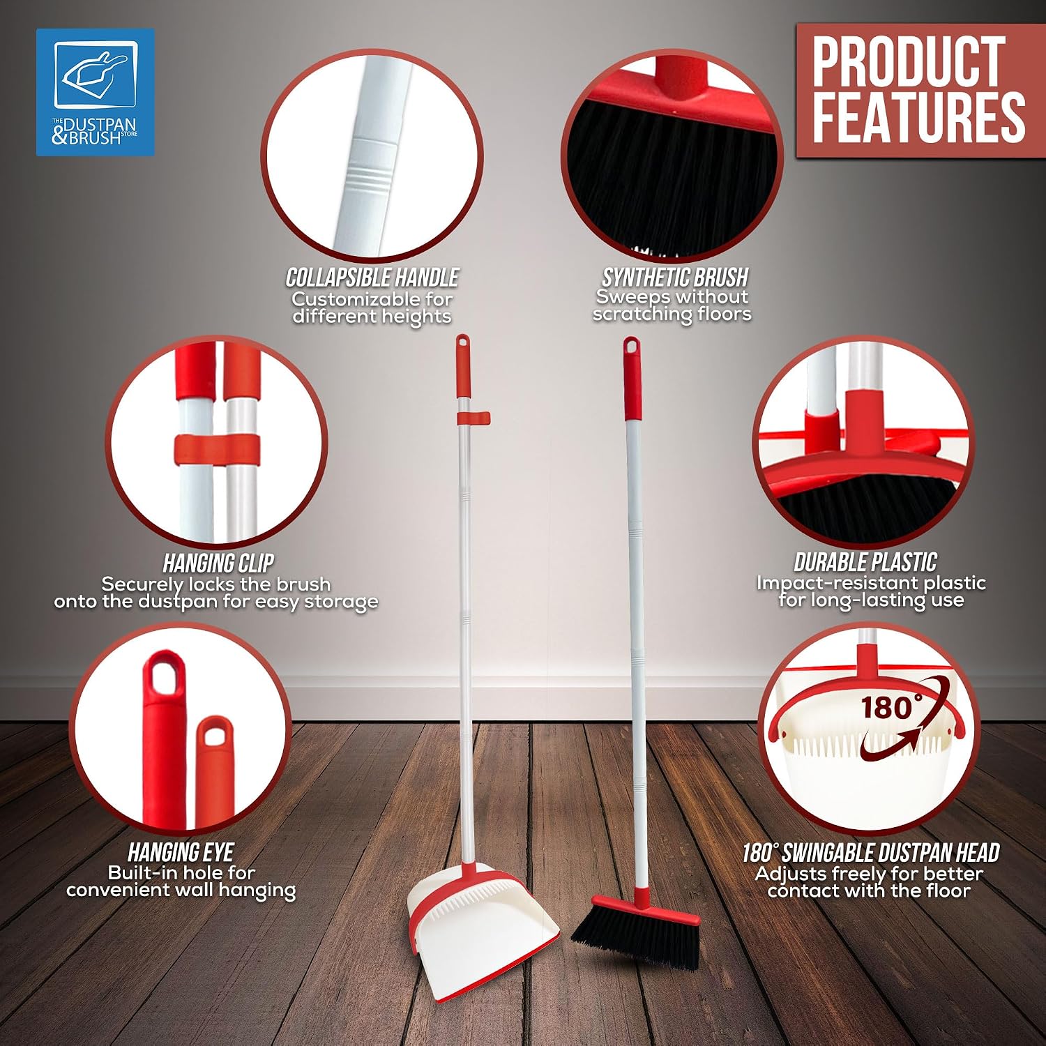 Thumbnail 5 de Long Handled Dustpan and Brush Set — Tall 1.0m 🧹
