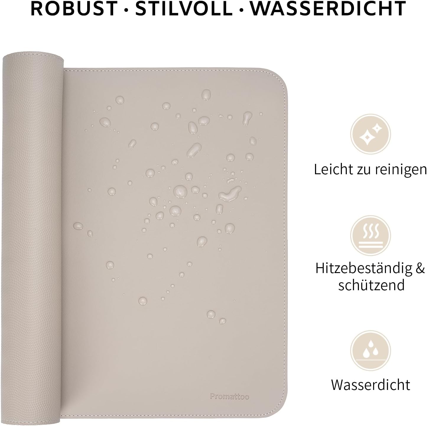 Thumbnail 3 de PROMATTOO XXL Schreibtischunterlage aus veganem Leder – rutschfest, geruchsfrei & wasserabweisend