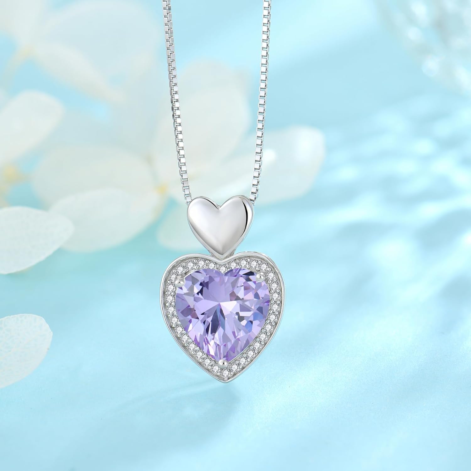 Thumbnail 2 de FJ Herz-Kette Damen aus 925 Sterling Silber mit Geburtsstein & Anhänger