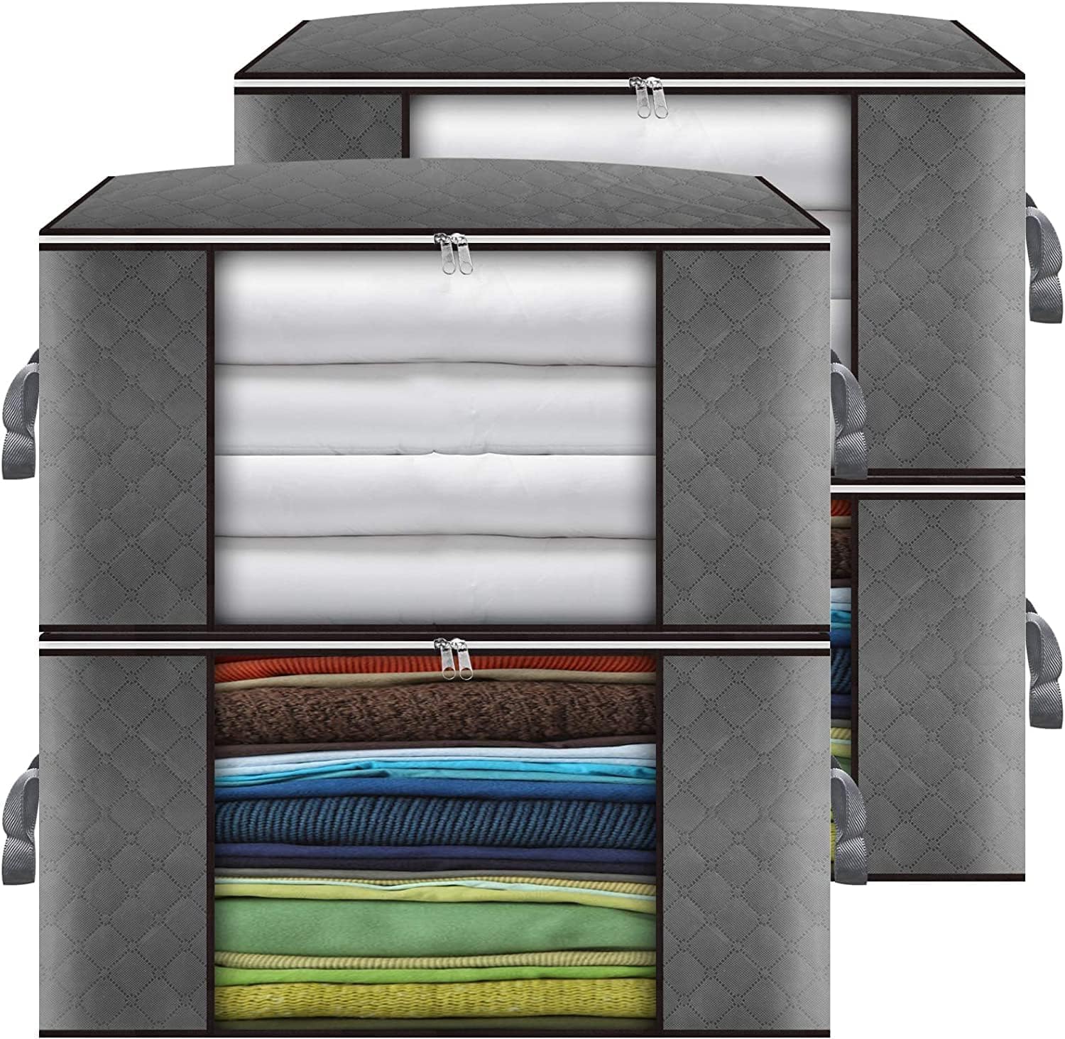 Detalle de Cleaneaty Clothes Storage Bag 90L large organiser for bedding