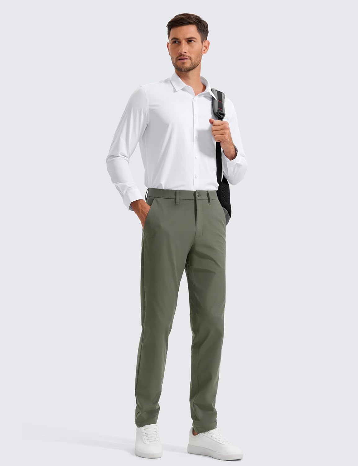 Detalle de Pantalon de golf CRZ YOGA extensible pour homme, coupe ajustée (entrejambe 71/76/81/86 cm)