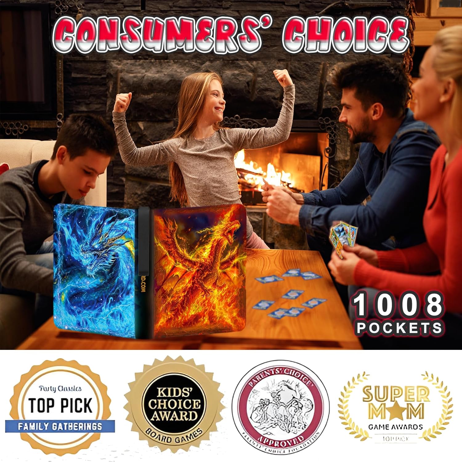 Thumbnail 1 de 1008 Card Binder 9-Pocket 56-Page Trading Card Album 📚