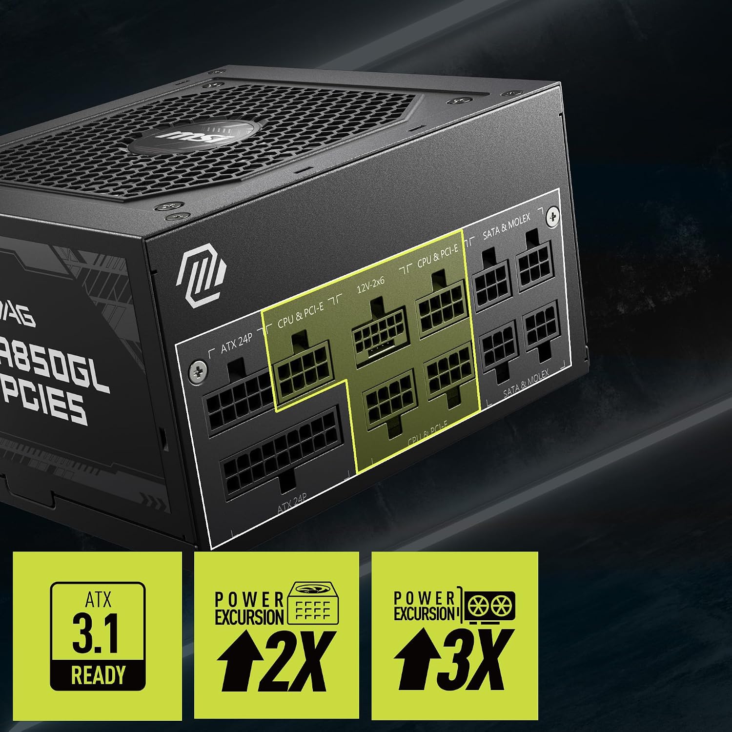 Thumbnail 2 de MSI MAG A850GL 850W PSU