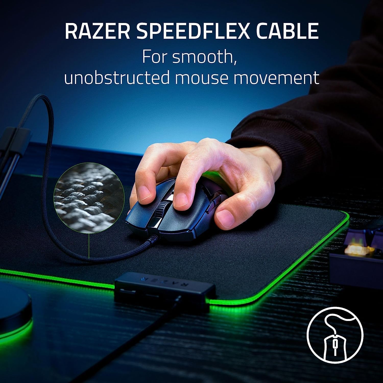 Detalle de Razer Cobra 有線ゲーミングマウス 58g・8500 DPIセンサー・Chromaライティング