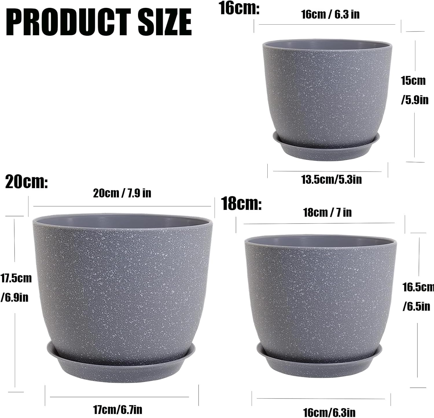 Thumbnail 1 de PROFIKLA plant pots set of 3, 20cm