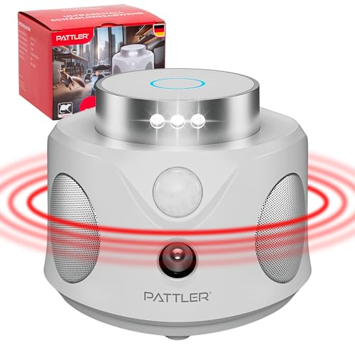 Detalle de PATTLER Dissuasore Ultrasuoni per Topi – Repellente 360° 3 Modalità, copertura 180 m², interno/esterno