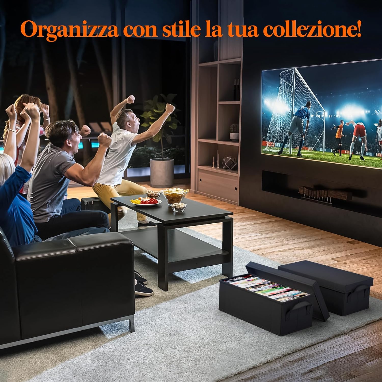 Detalle 2 de Lifewit Confezione da 4 Porta DVD: Contenitori impilabili per 100 DVD