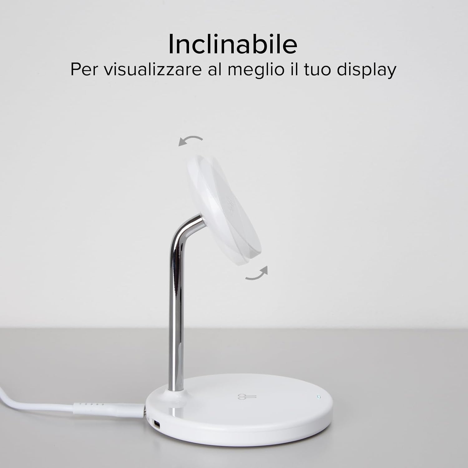 Detalle de SBS Stazione Ricarica Wireless 2in1 15W + 5W – Design Minimal bianco, ADS