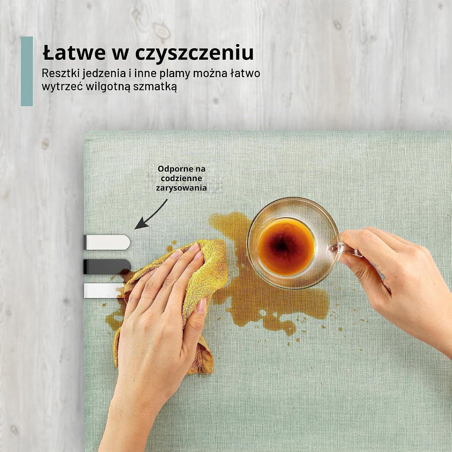 Detalle 1 de virea V1502-B7C – 4 czarne klipsy do obrusu ze stali nierdzewnej, do blatów do 5 cm