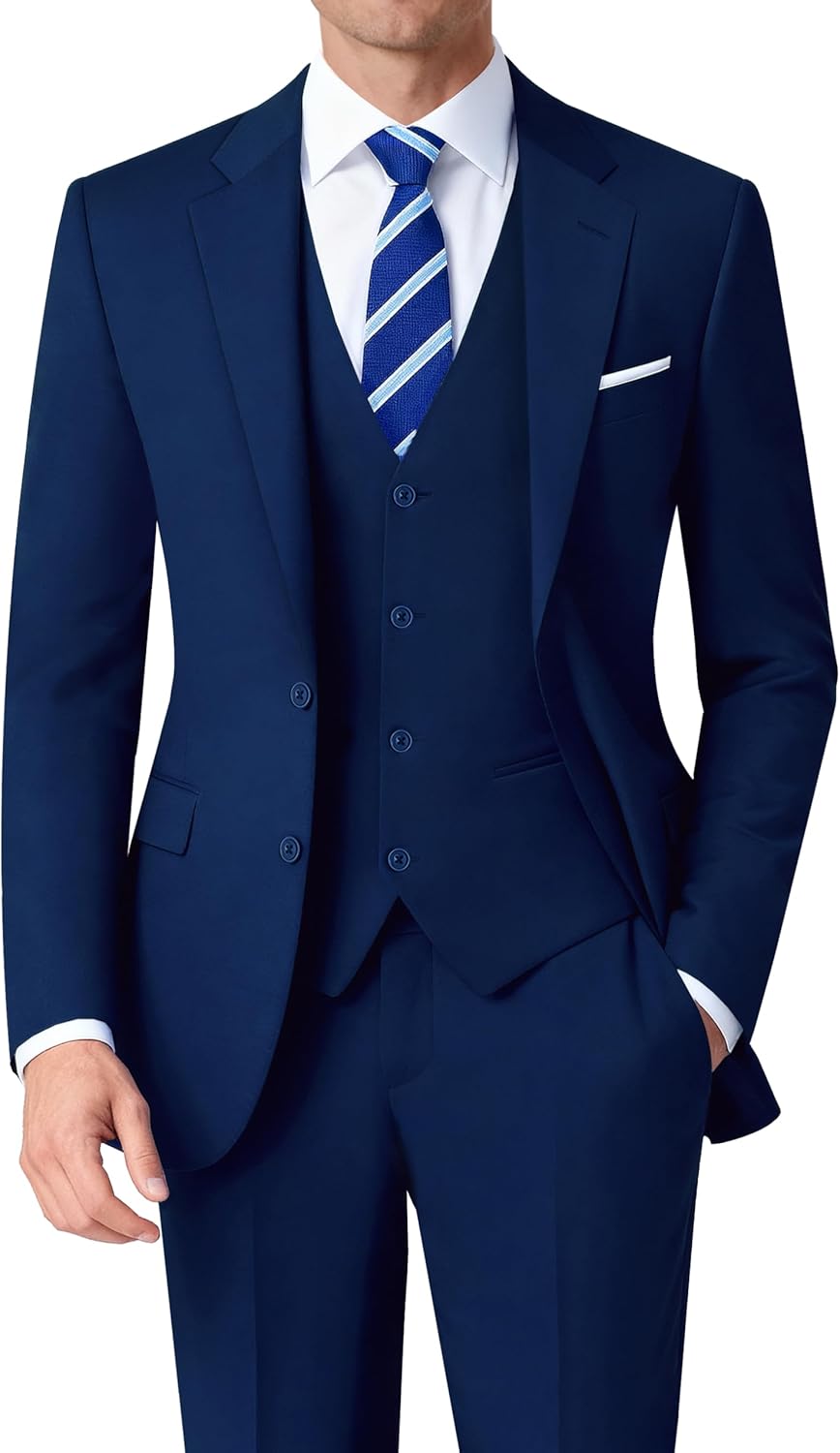 Thumbnail 5 de RainbowDate Mens Stretch Slim Fit Suit 3-Piece 👔