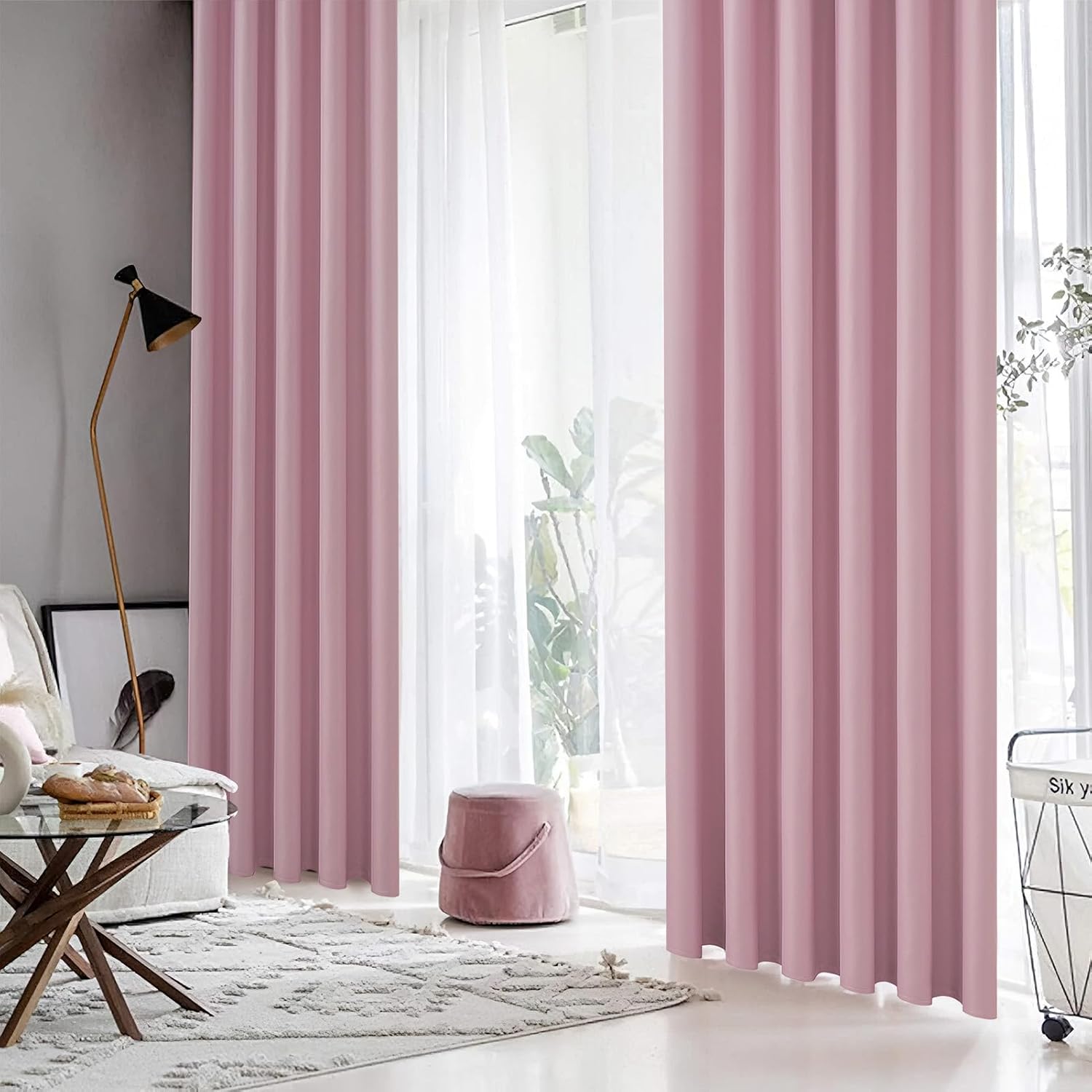 Thumbnail 6 de MRTREES Blickdichter Blackout-Vorhang mit Ösen für Kinderzimmer (Rosa), 2er-Set, 140×160 cm