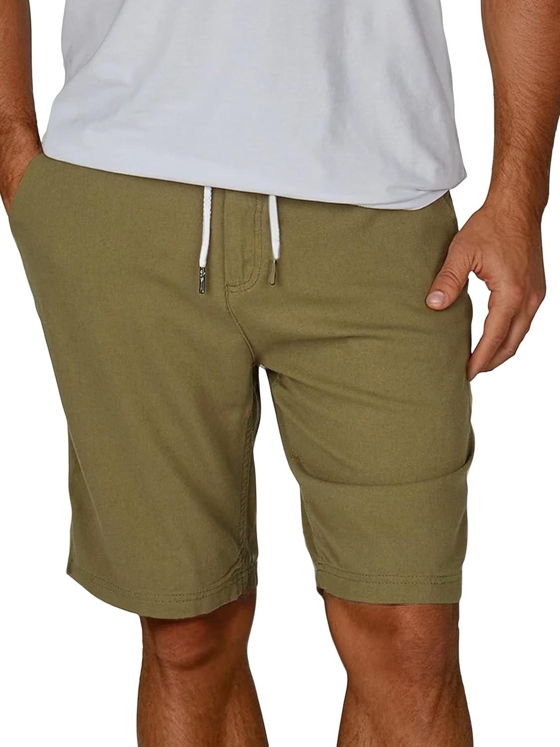 Detalle de Riverso Leinen Shorts Herren – Regular Fit, knielang, vielseitig einsetzbar