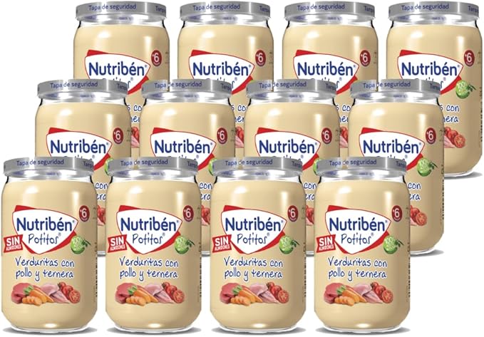 Nutribén Potitos 🥕 Verduras con Pollo y Ternera - Pack 12