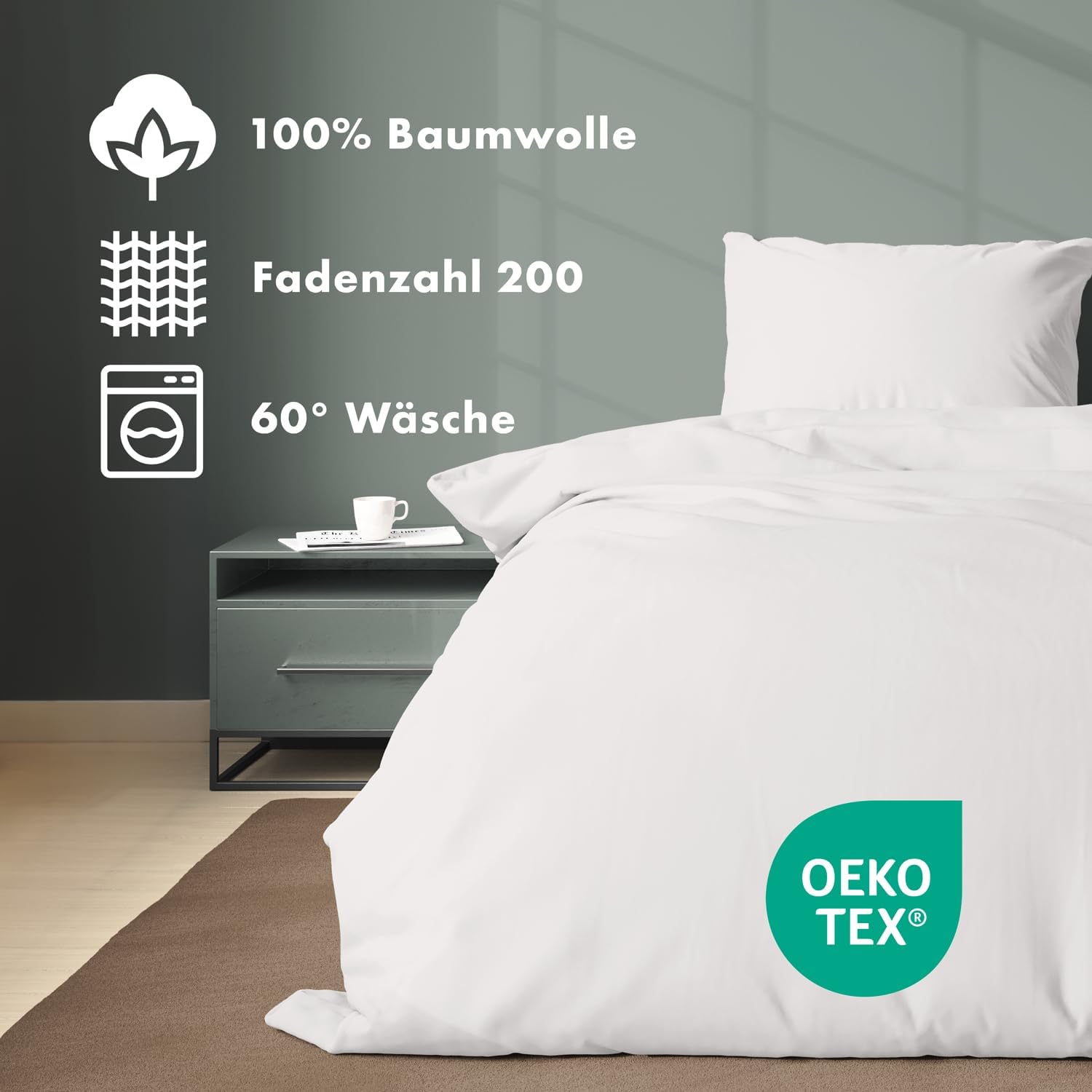 Thumbnail 2 de JACOBSON Bettwäsche 135x200 Set 100% Baumwolle
