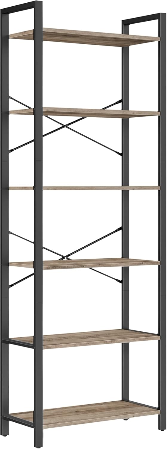 Thumbnail 6 de VASAGLE LLS062B01 — Étagère bibliothèque 6 niveaux style industriel, 30 x 66 x 186 cm