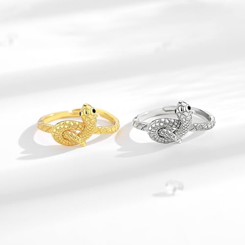 Thumbnail 2 de INFUSEU Anillo Serpiente para Mujer en Plata de Ley 925, trenzado, ajustable (abierto) 7-8, estilo celta vintage