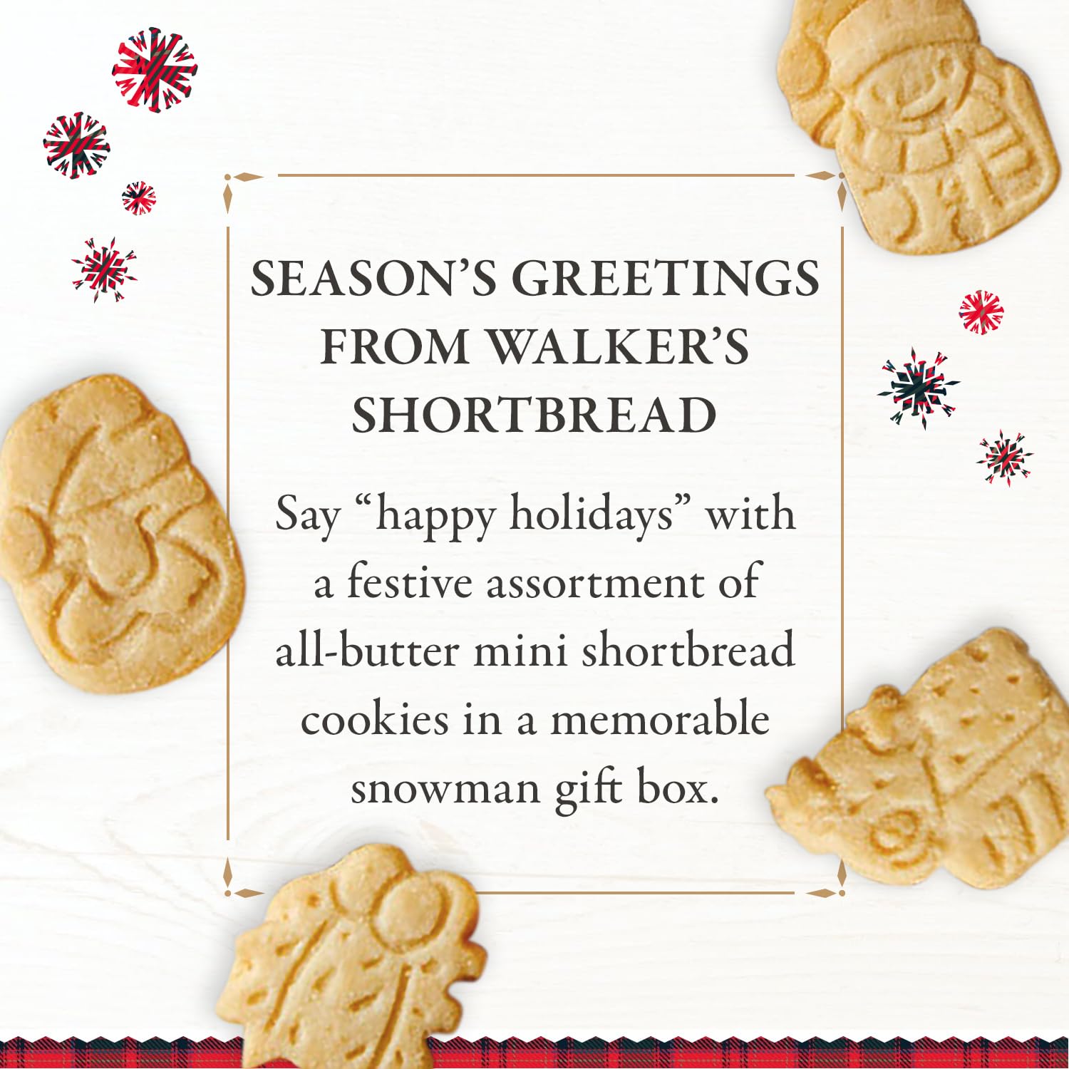 Detalle de Walker’s Snowman Shortbread Cookies, 15.9 oz, 3 Boxes, Mini Festive Shapes