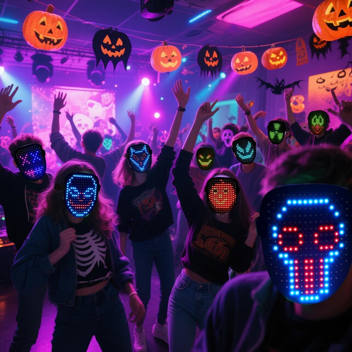 Detalle 1 de arscniek LED Light-Up Mask, Gesture Control, Rechargeable, 50 Patterns