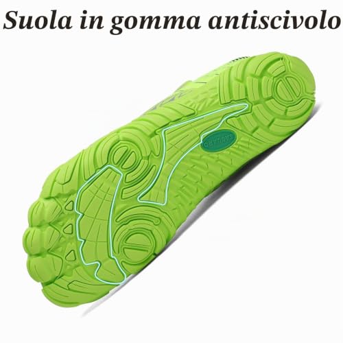 Detalle de SAGUARO Scarpe Barefoot Minimaliste Uomo/Donna – Multisport, Verde Chartreuse, 36 EU
