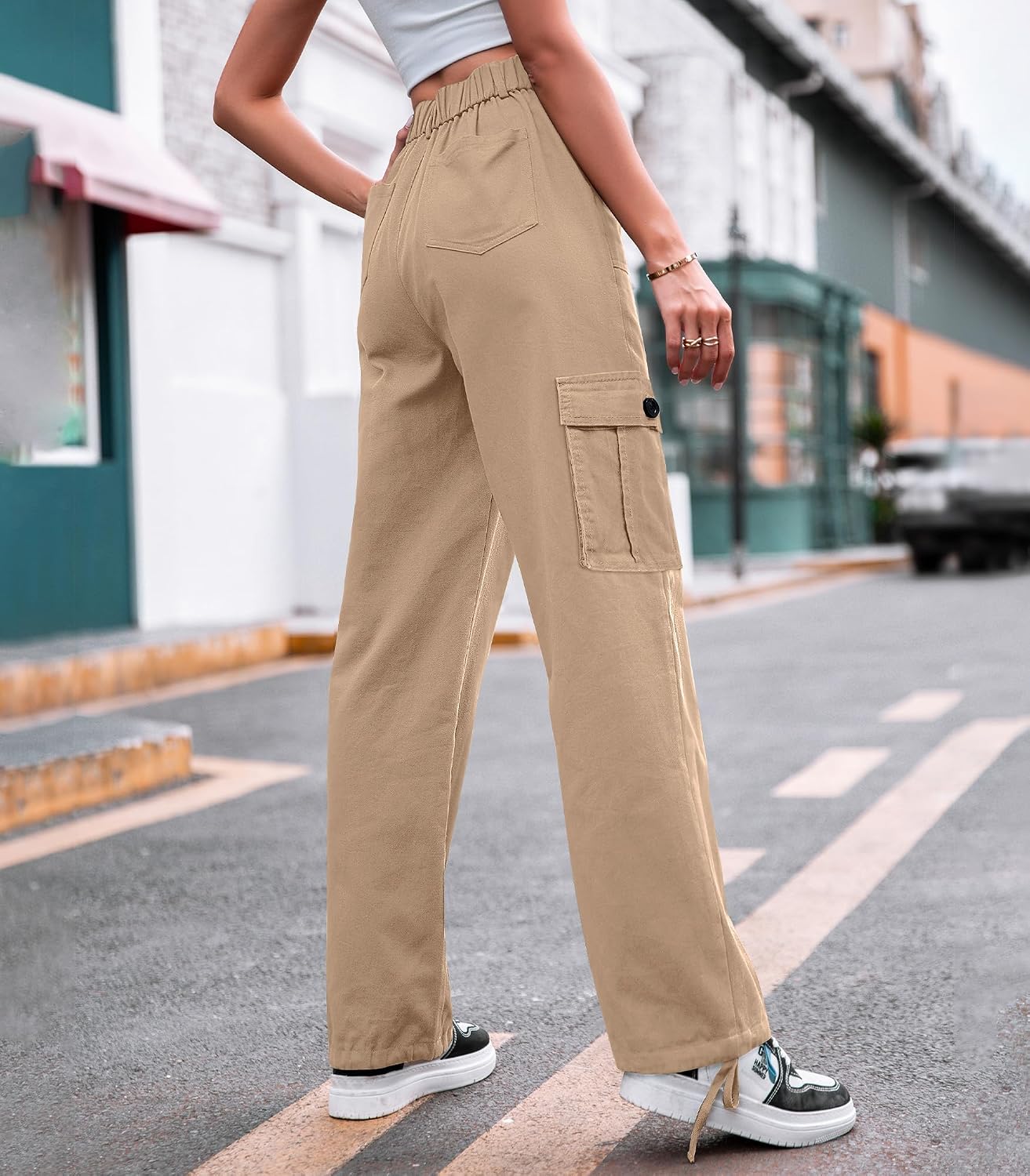 Detalle de ZMPSIISA Women's Cargo Pants, 6 Pockets
