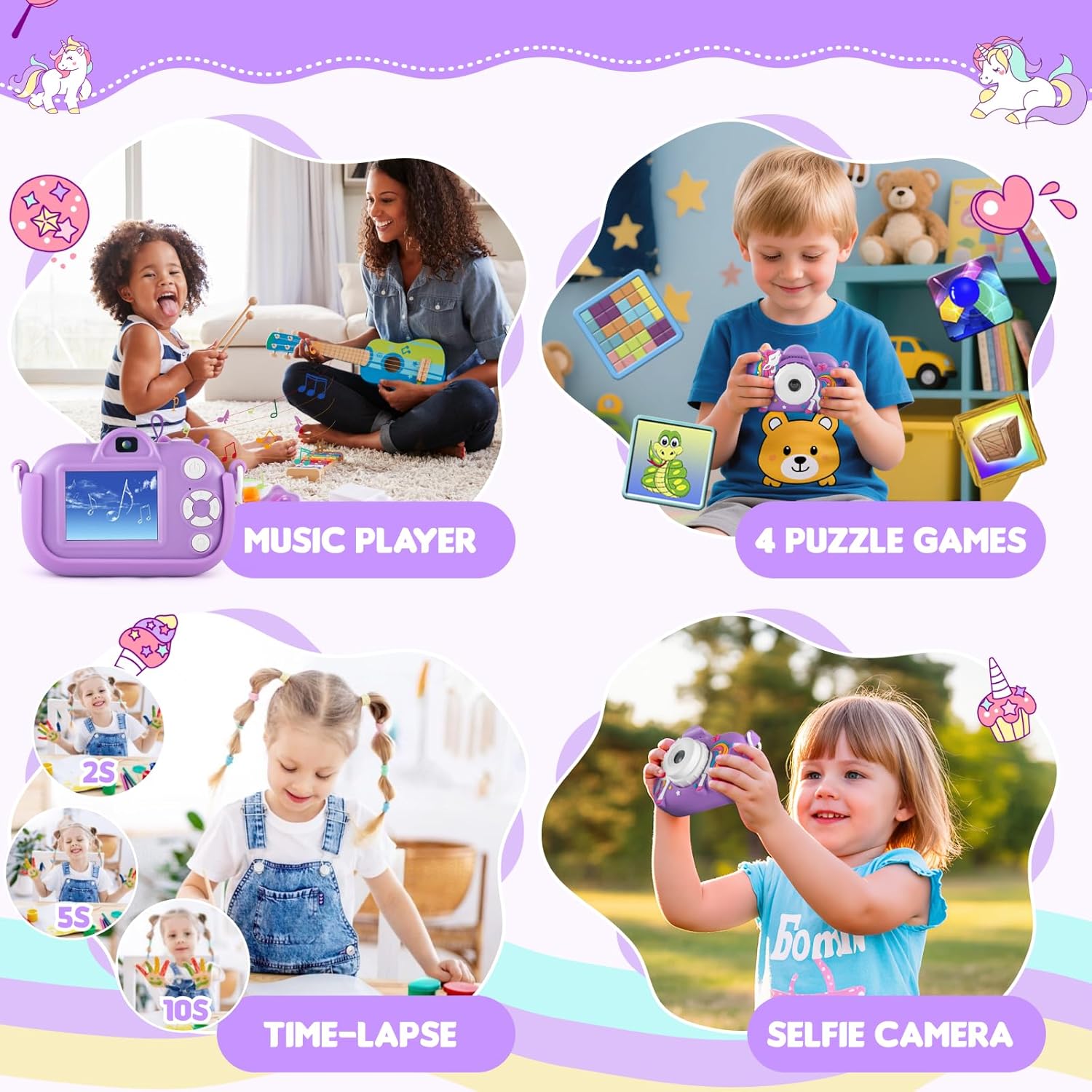 Thumbnail 2 de Kids Camera 48MP Dual Lens 32GB for Ages 3–9