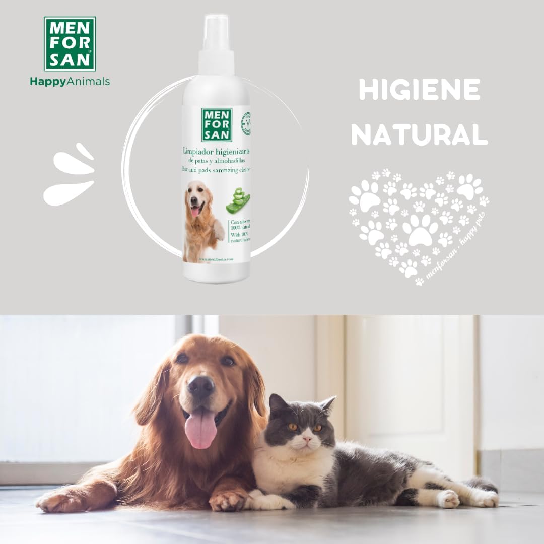 Detalle de MENFORSAN Detergente per zampe e cuscinetti per cani 125 ml con Aloe Vera 100% naturale – Vegano