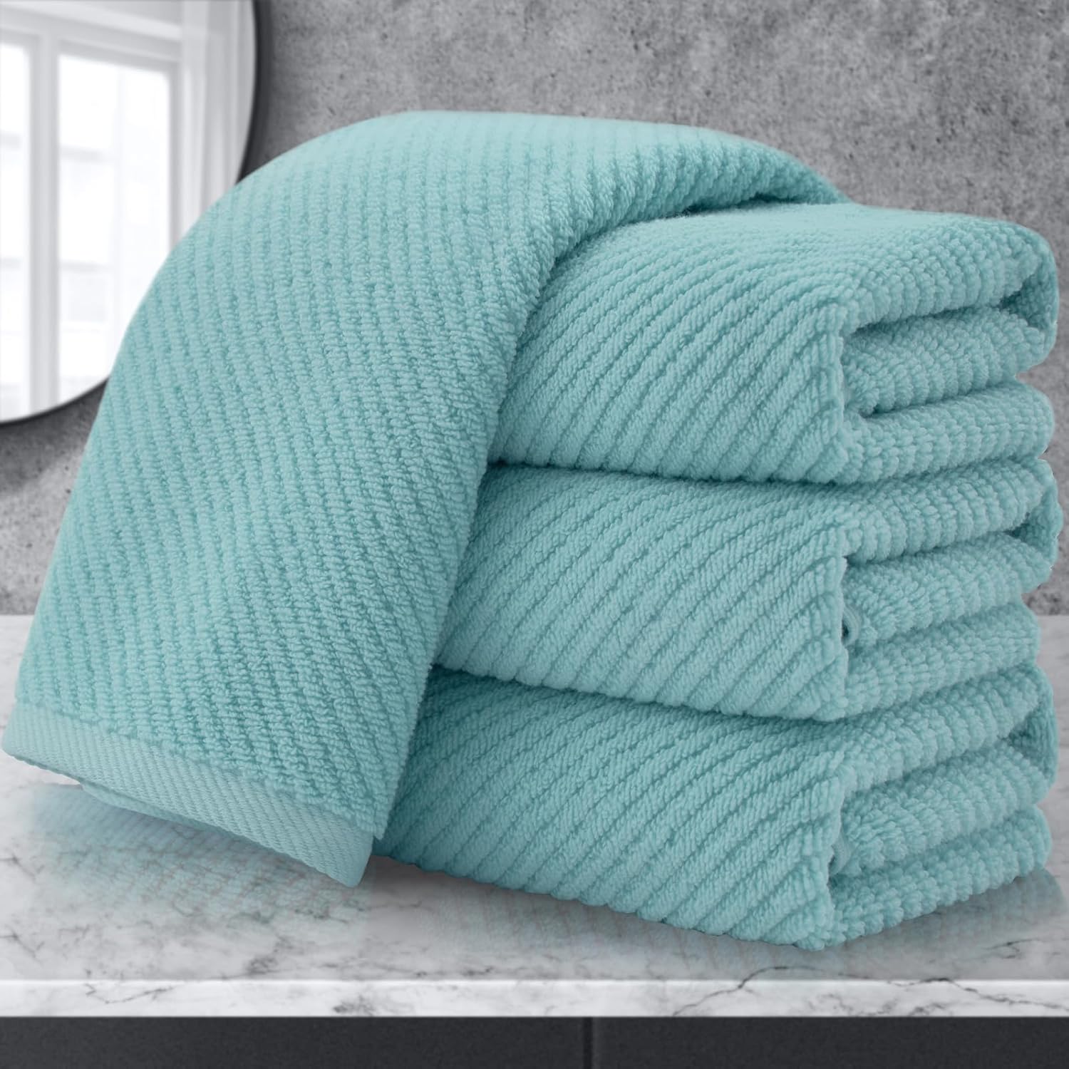 Detalle de Teal 4-Piece Hand Towel Set 18x28