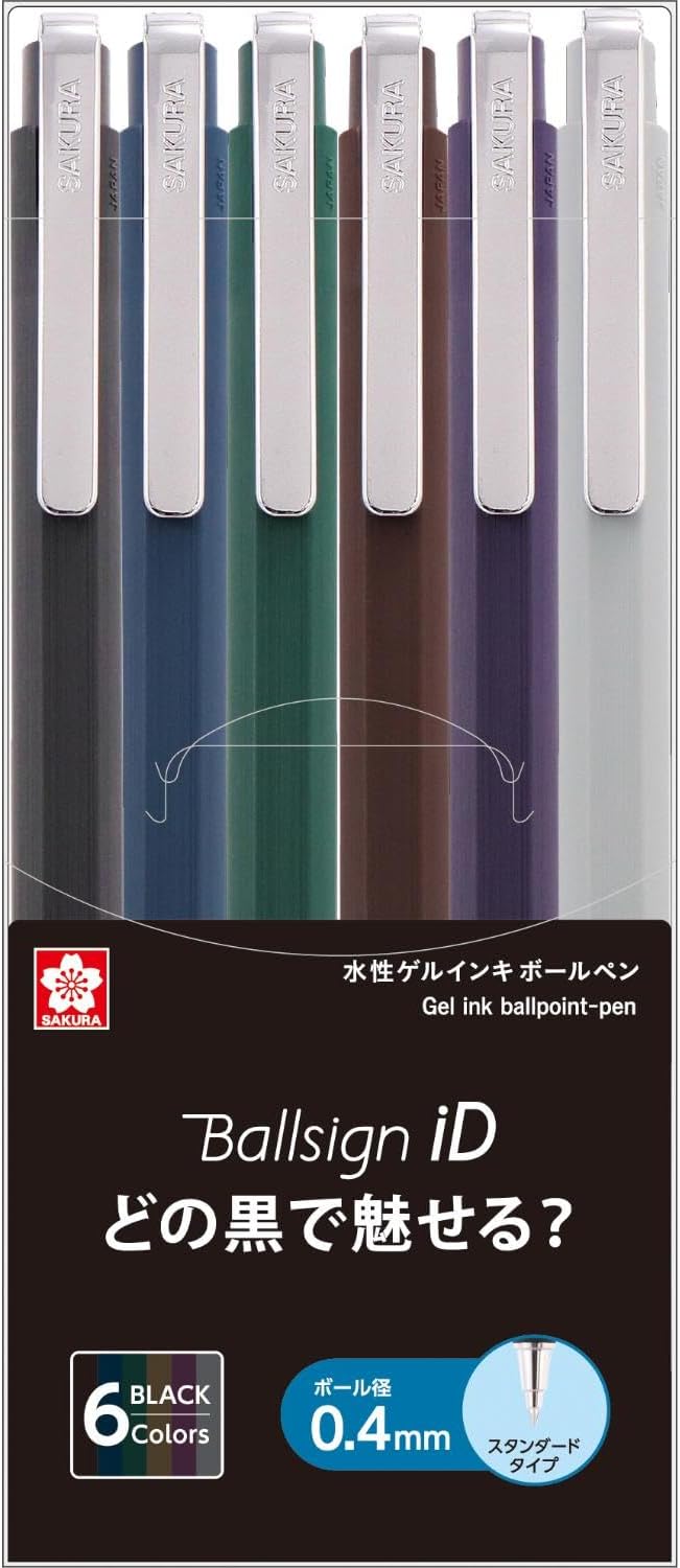 Detalle de サクラクレパス ボールサインiD シングル GBR404-6 ゲルインキボールペン 6色セット