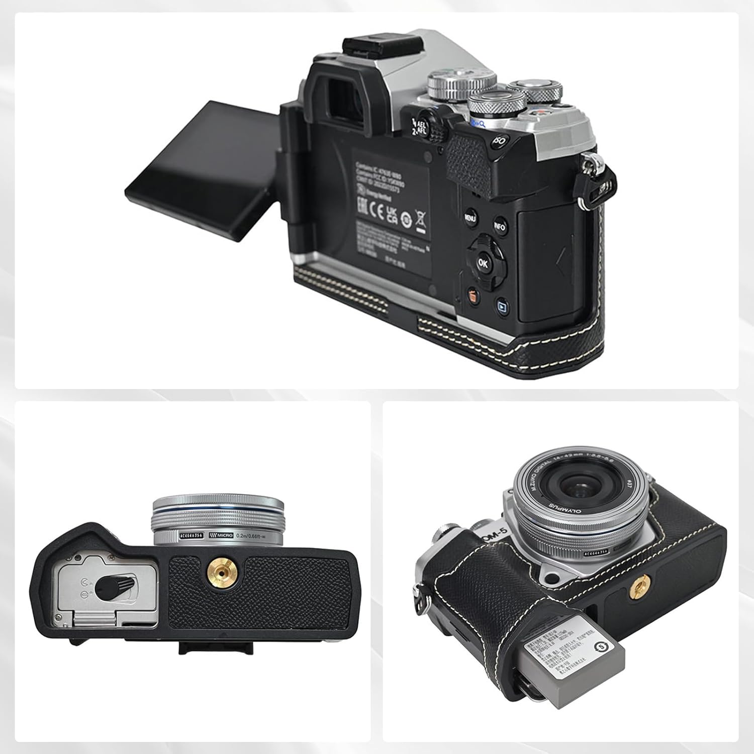 Thumbnail 3 de Rieibi PU Leather Half Case for Olympus OM-5 and E-M5 Mark III